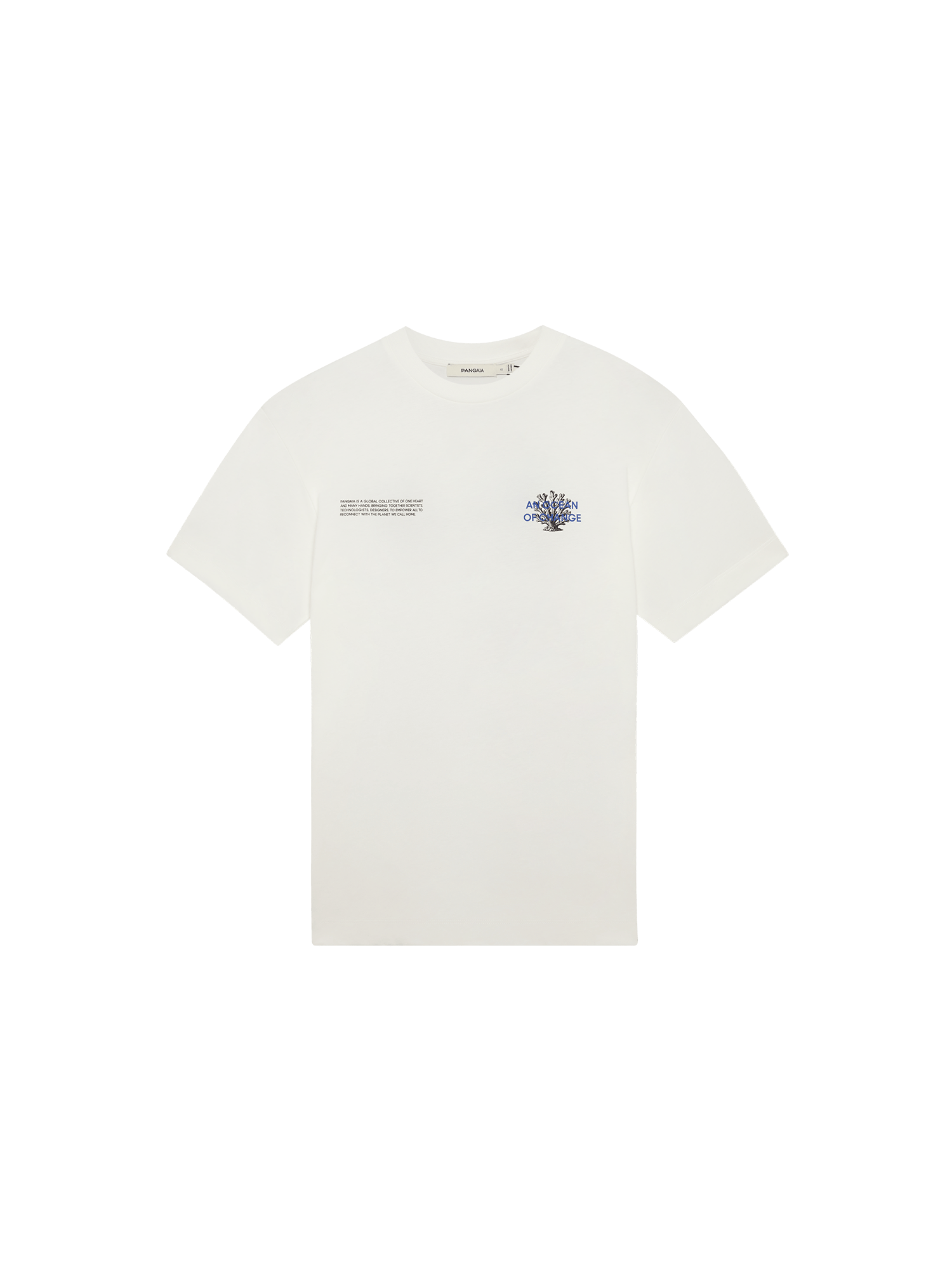 Mens Off-White Coral Gardeners Midweight T-shirt packshot. Features round neck, short sleeves, and blue coral graphic.
