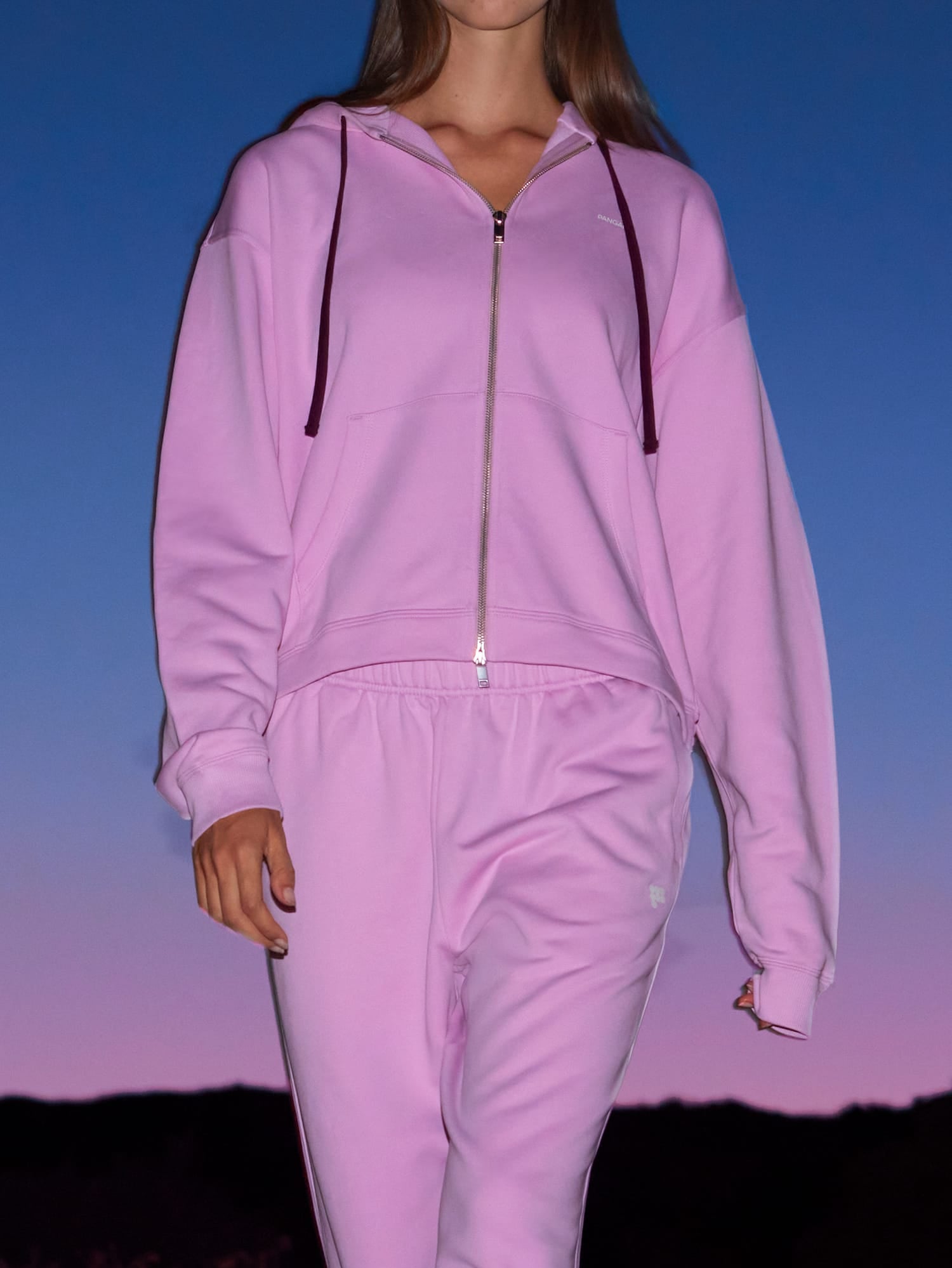 Womens Midweight Logo Track Pants—Blush Drift