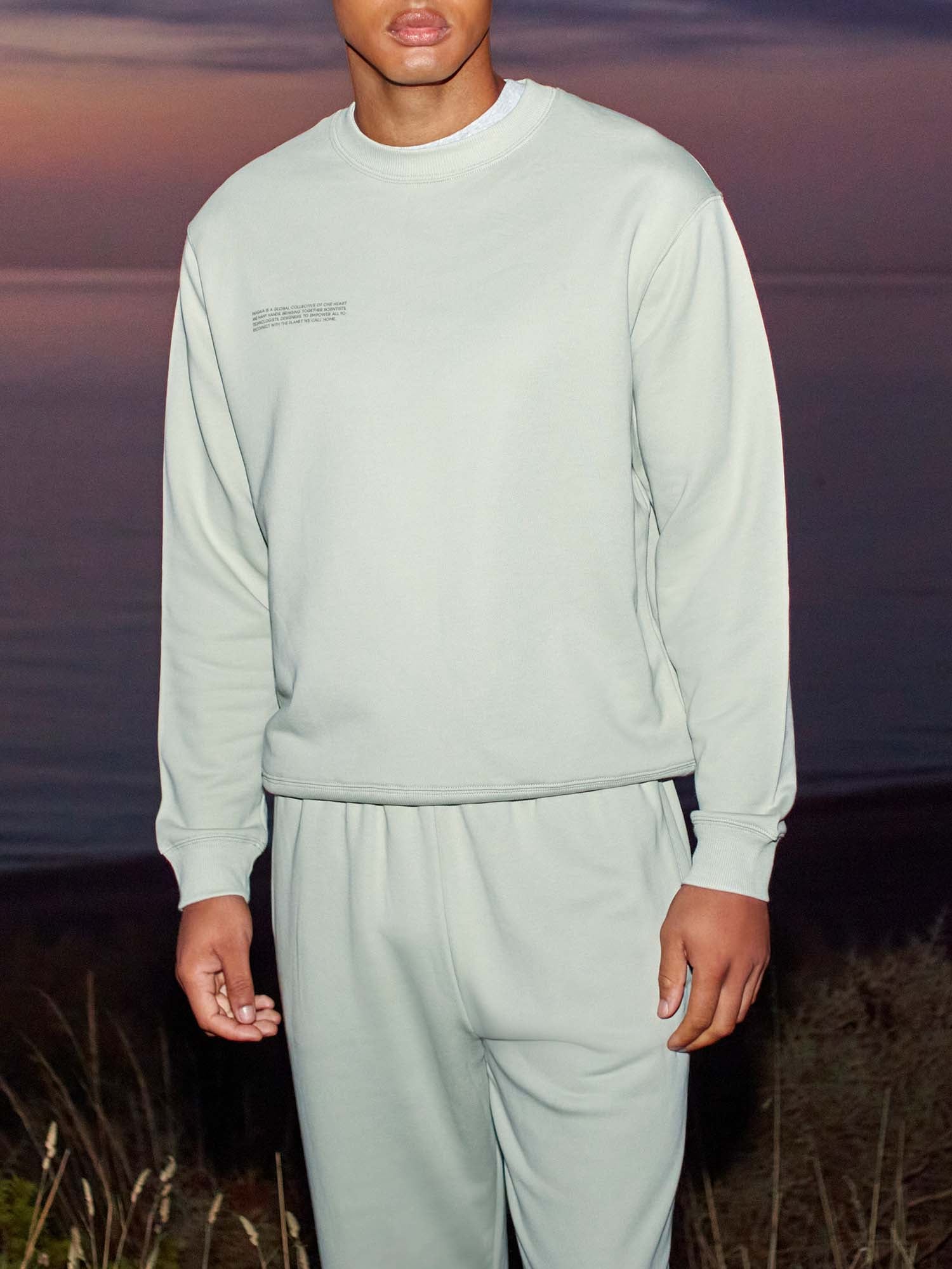 Mens Midweight Sweatshirt and Straight Leg Track Pants Set—Iron Fade