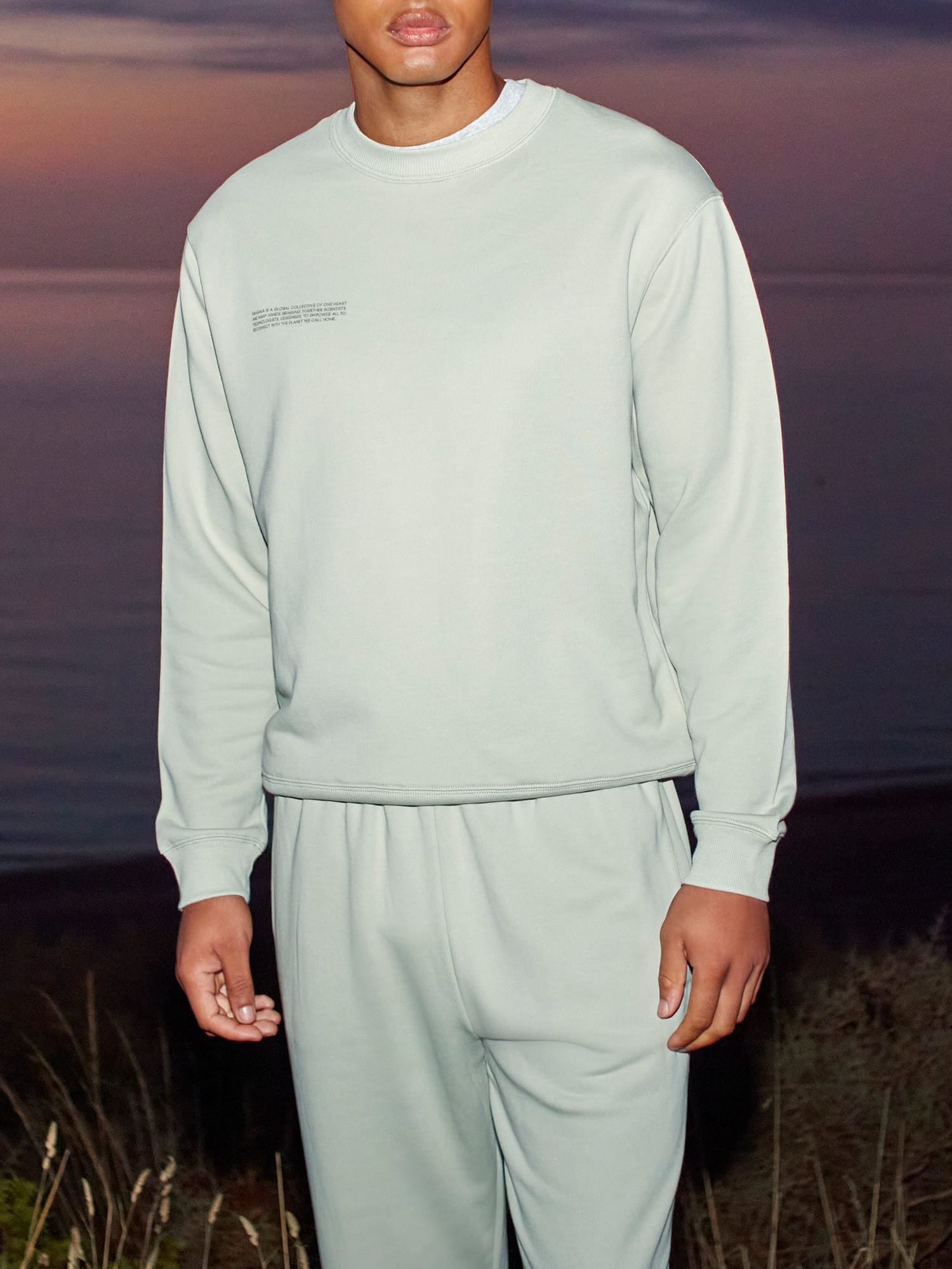 Mens Midweight Sweatshirt and Straight Leg Track Pants Set—Iron Fade