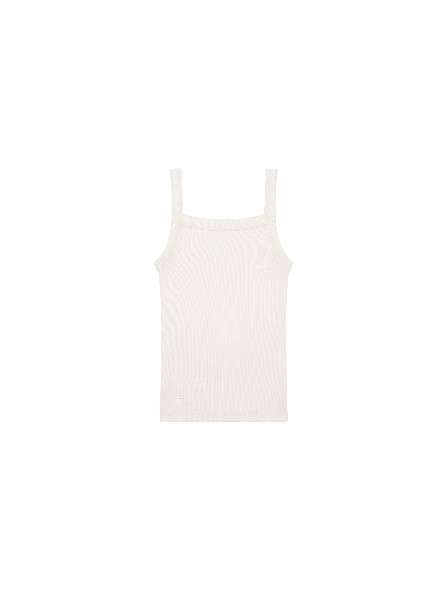 Womens Rib Square Neck Tank Top—Bone White