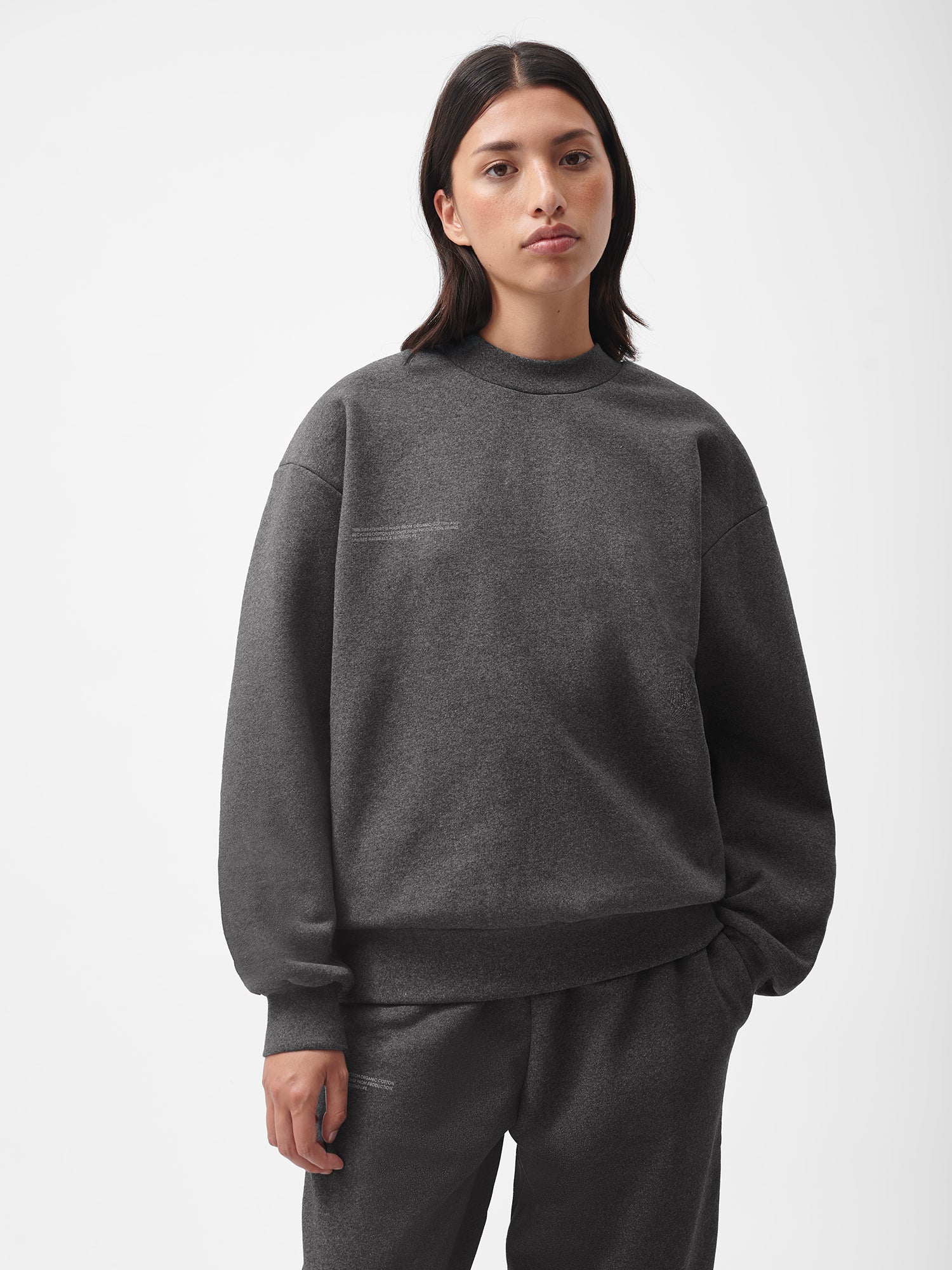 Reclaimed Cotton Sweatshirt - Reclaim Charcoal - Pangaia