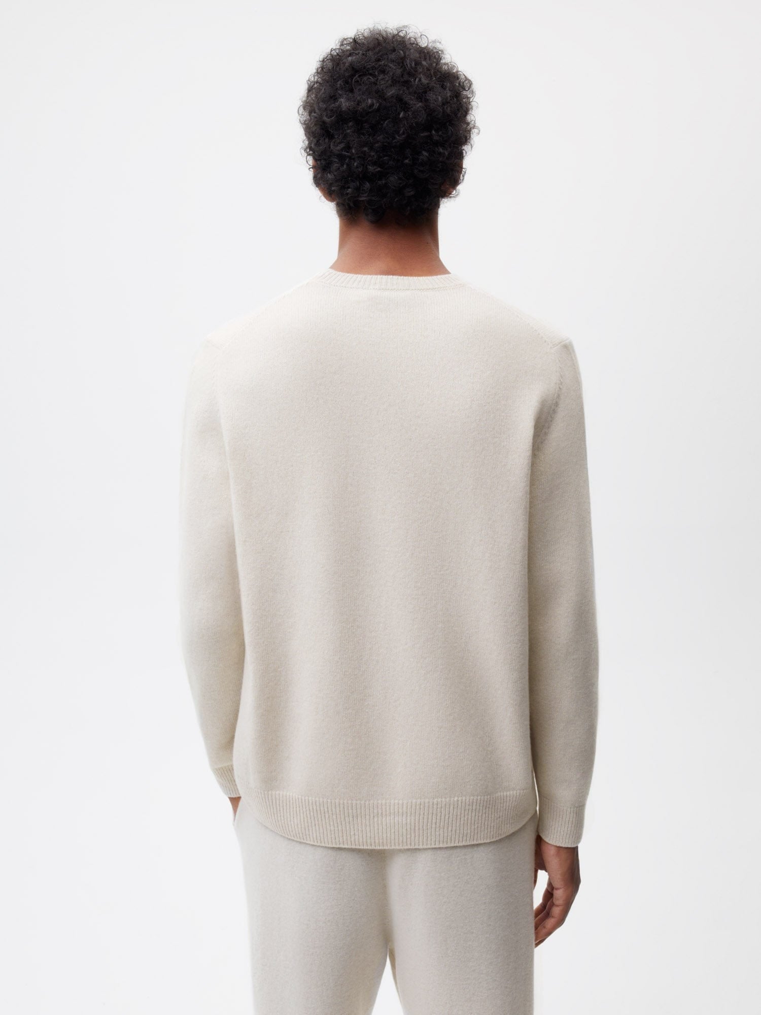 Recycled Cashmere Crewneck Sweatshirt—oatmeal male