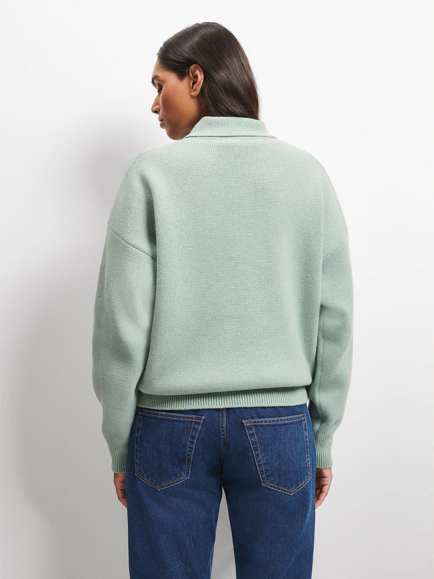 Wool and cashmere polo sweater