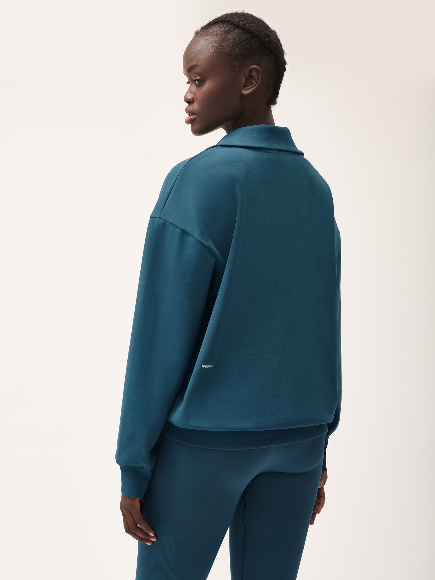 Recycled_and_Organic_Cotton_Half_Zip_Funnel_Neck_Sweatshirt_Storm_Blue-female-2