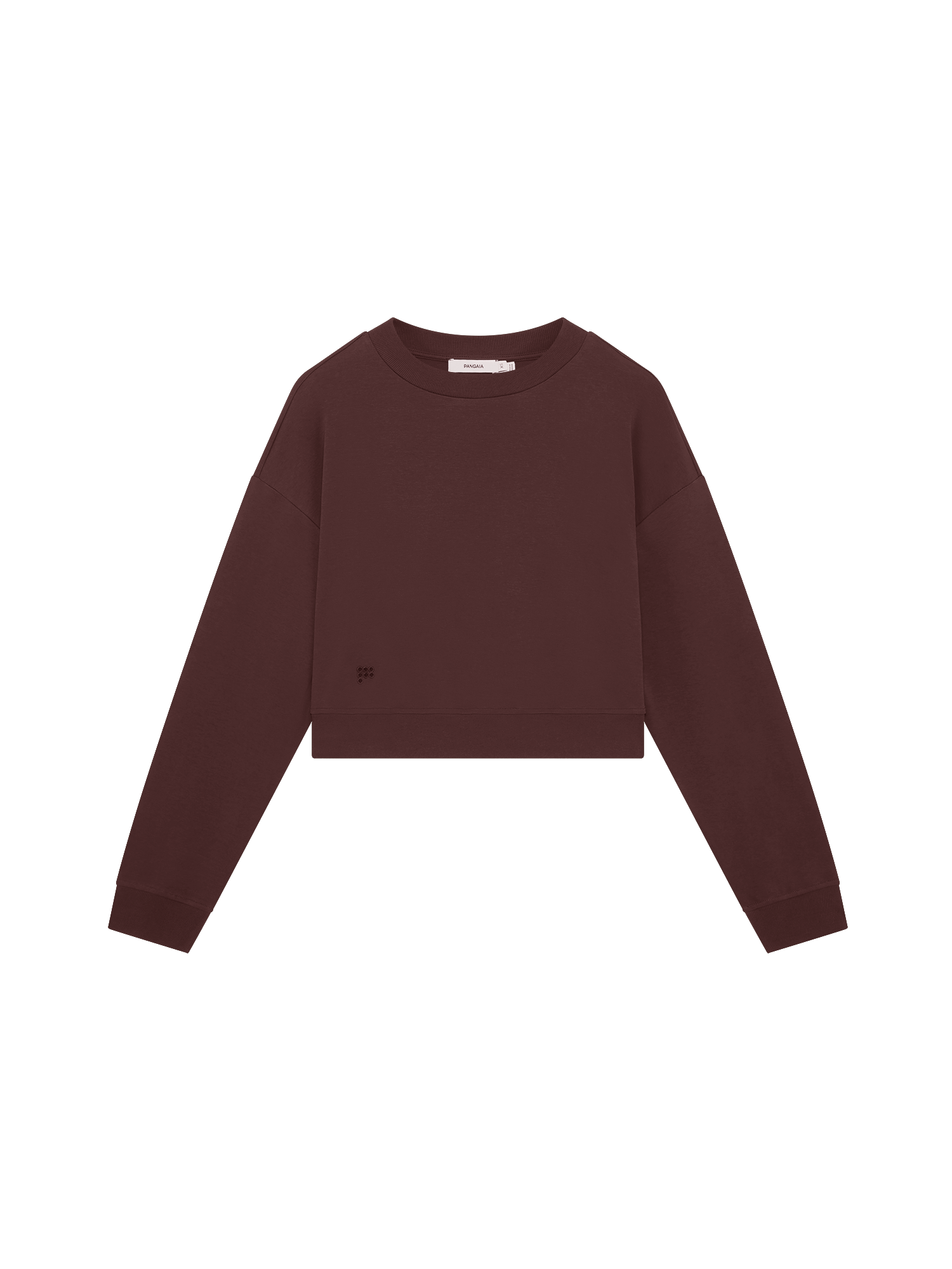 Womens Cropped Sweatshirt—Mahogany Brown