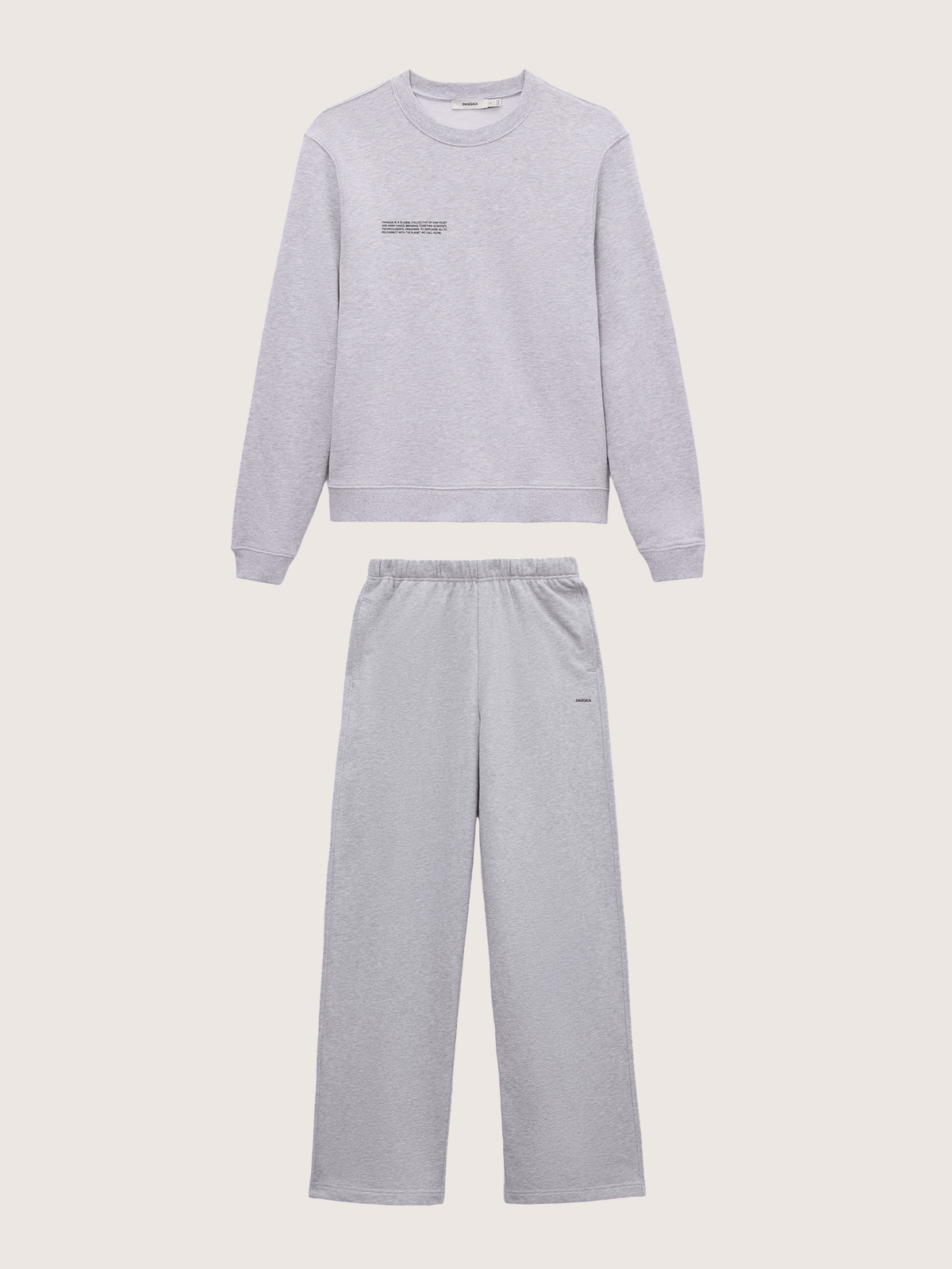 Womens Midweight Sweatshirt and Straight Leg Track Pants Set—Grey Marl