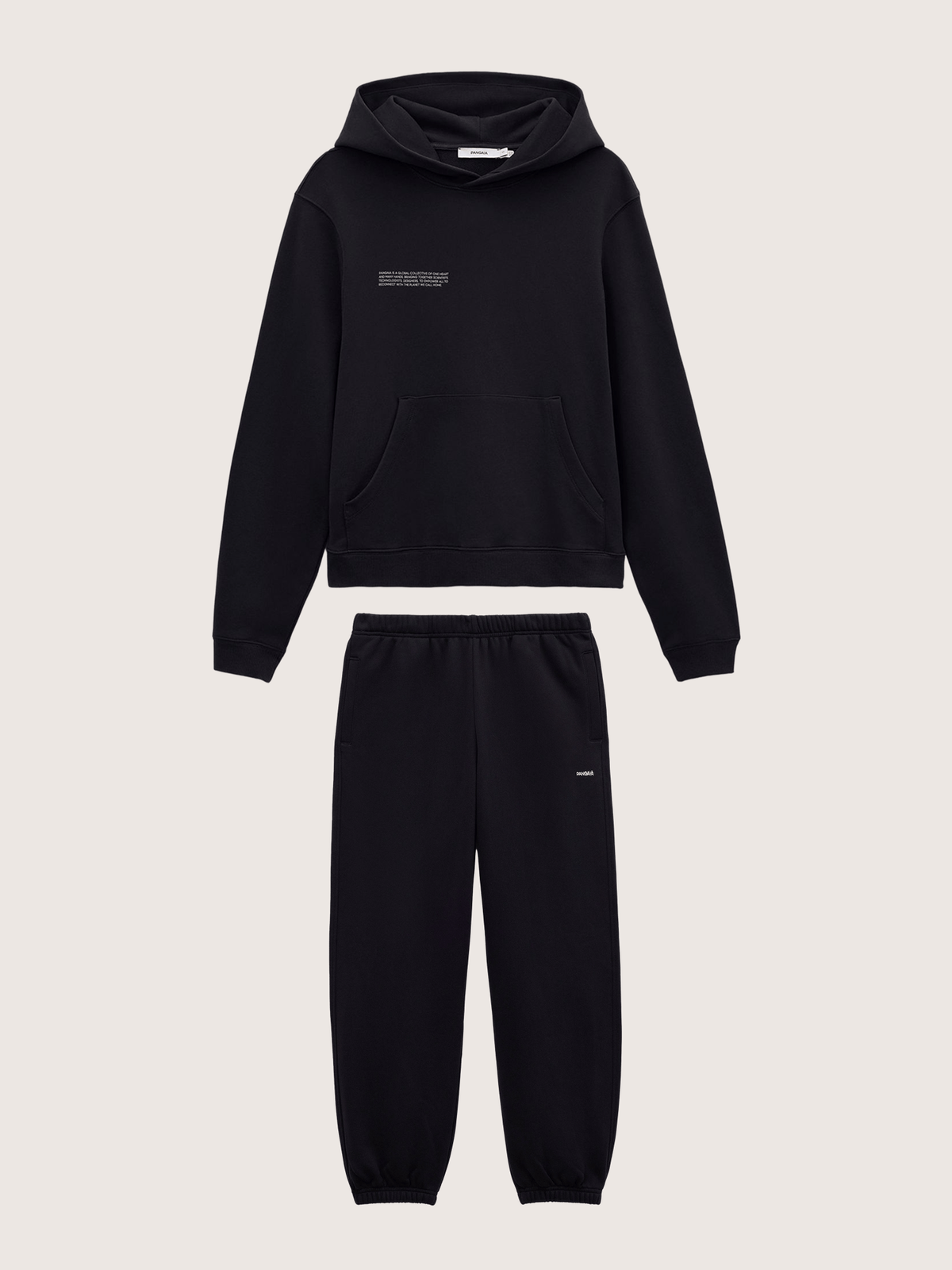 Womens Midweight Hoodie and Track Pants Set—Black