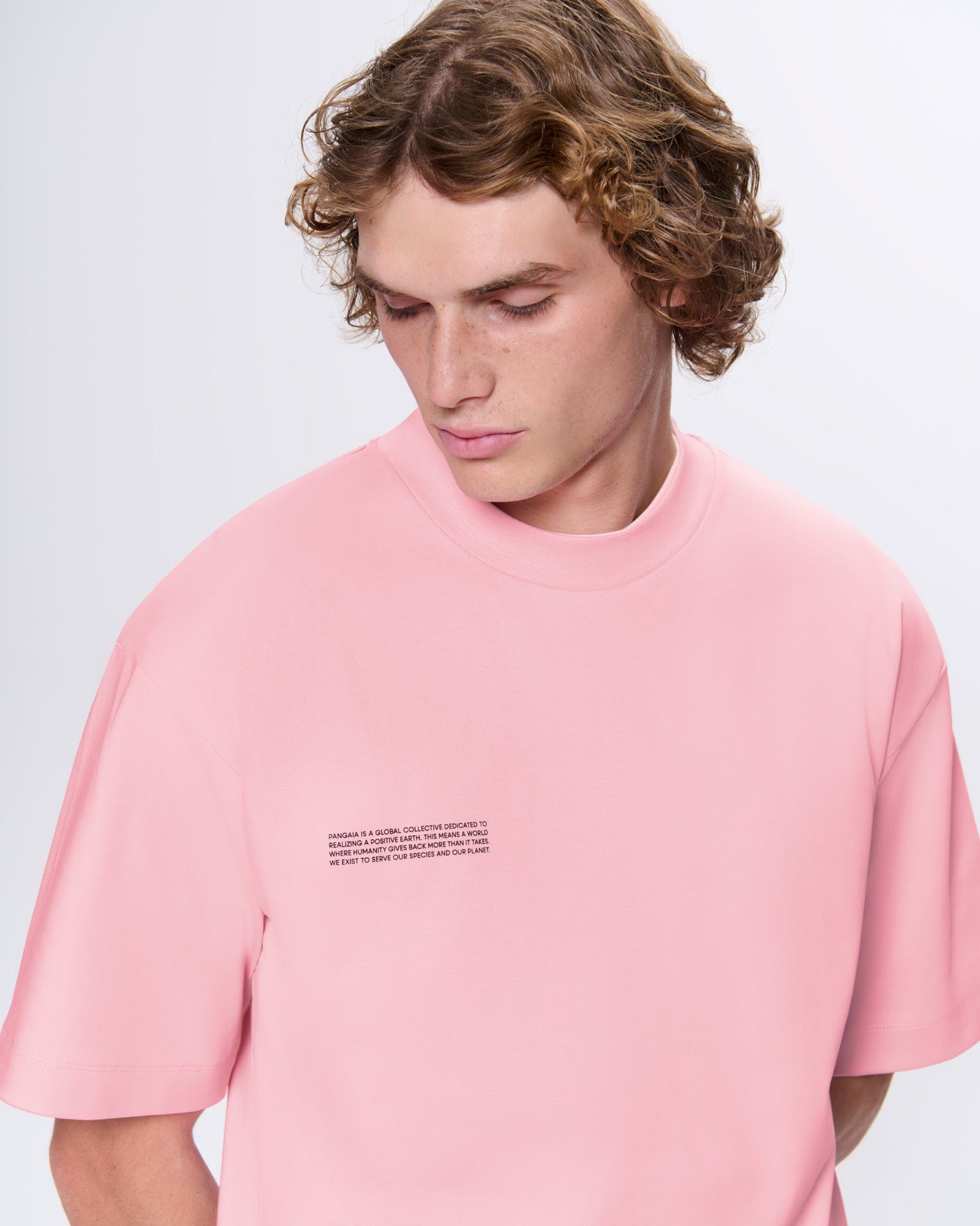 Archive Mens Interlock Oversized T-Shirt—Sakura Pink