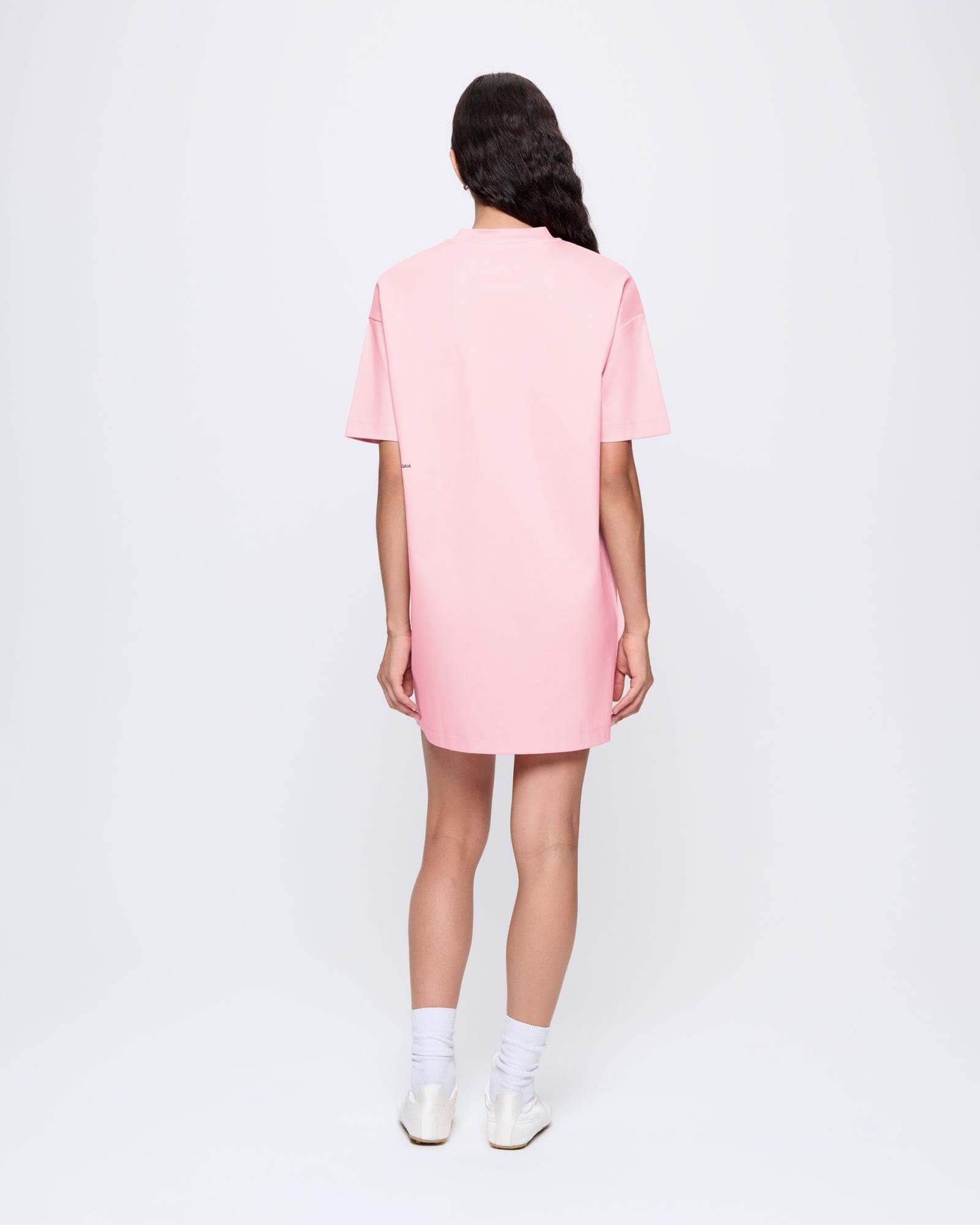 cotton t shirt dress pink THE T-SHIRT DRESS in Coral Gingham Boucle COTTON Coral Gingham Boucle / 2023SP495 CGB / 2