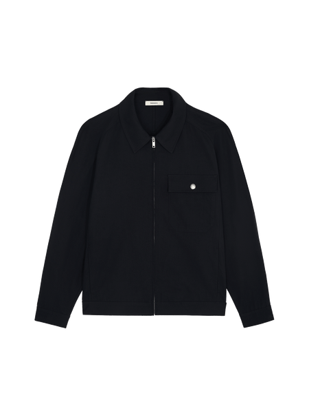 Womens DNA Cotton Linen Harrington Jacket—black