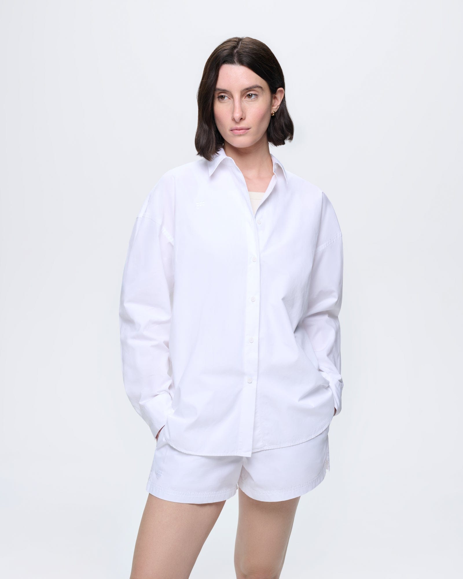 Womens Cotton Overshirt—Off-White