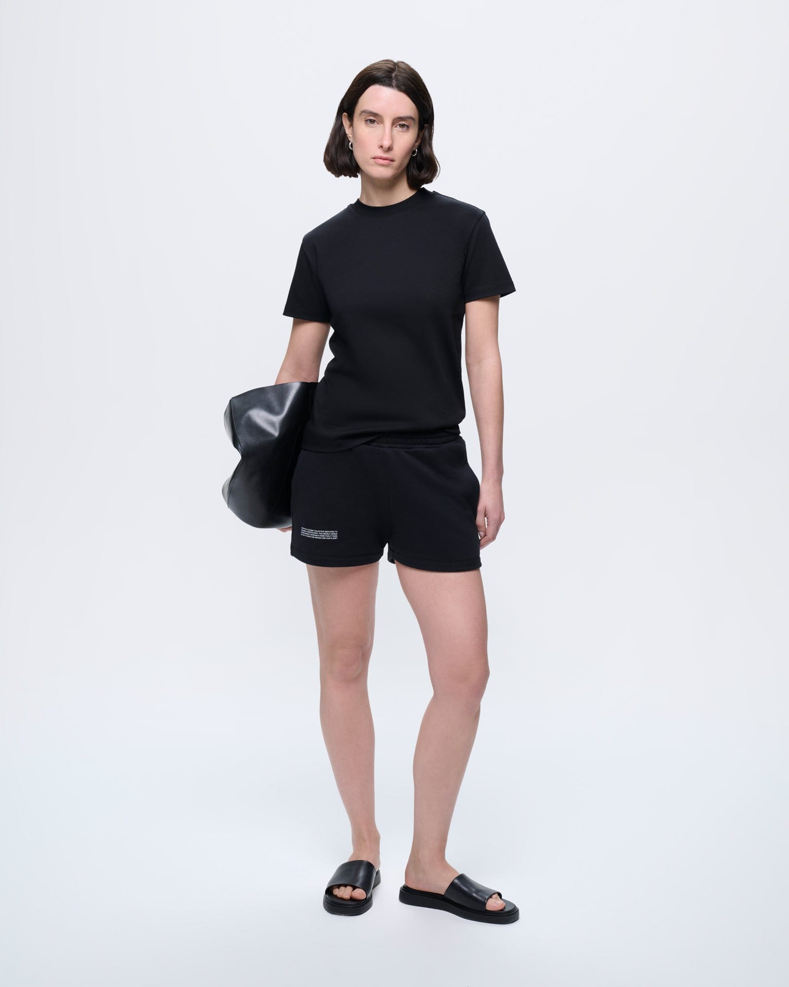 Womens black Interlock T-shirt, 100% organic cotton, regular fit, ultra-soft crew neck, PPRMINT™ treated