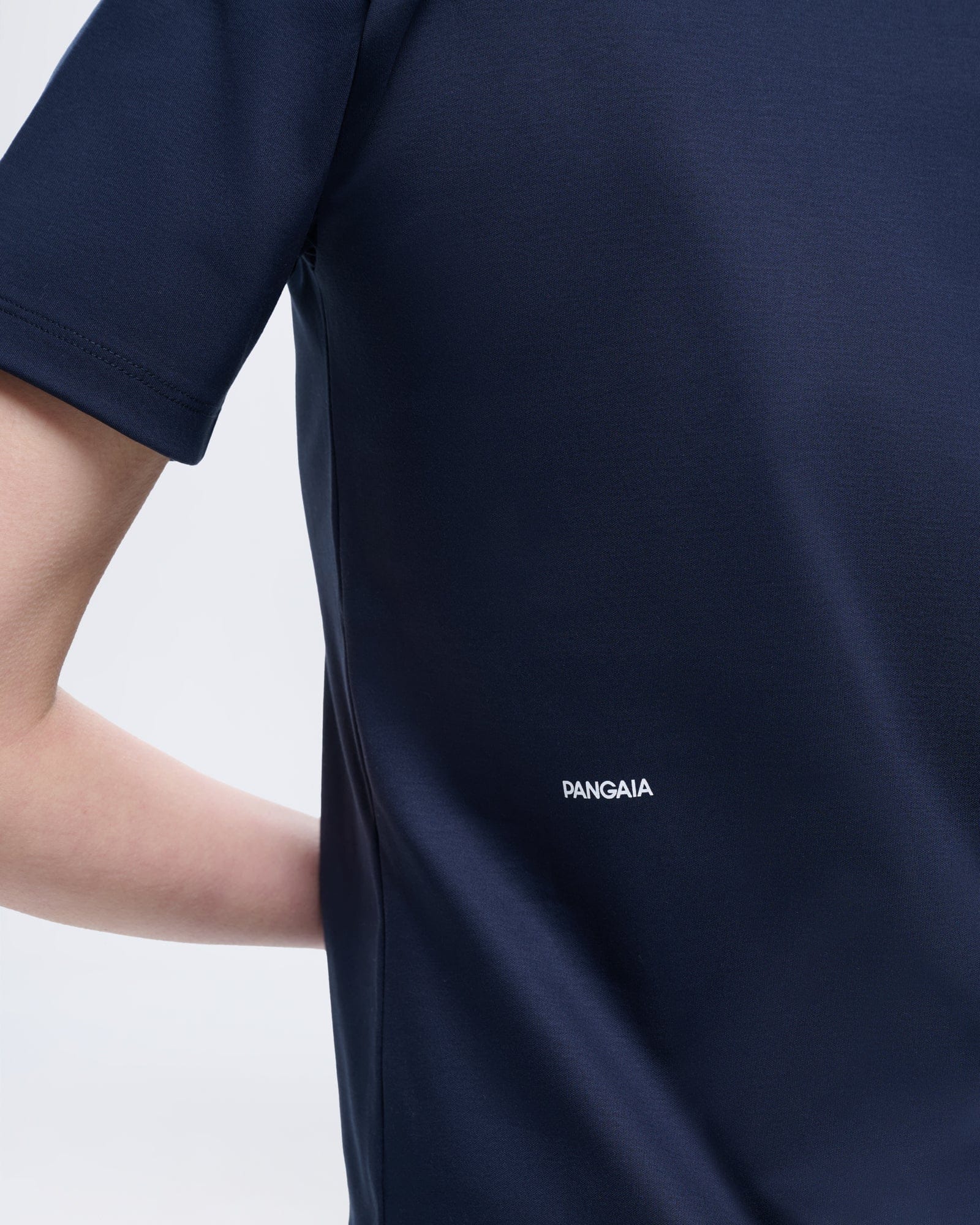 Womens Interlock T-Shirt Granite Navy, organic cotton, regular fit, ultra-soft jersey, PANGAIA logo
