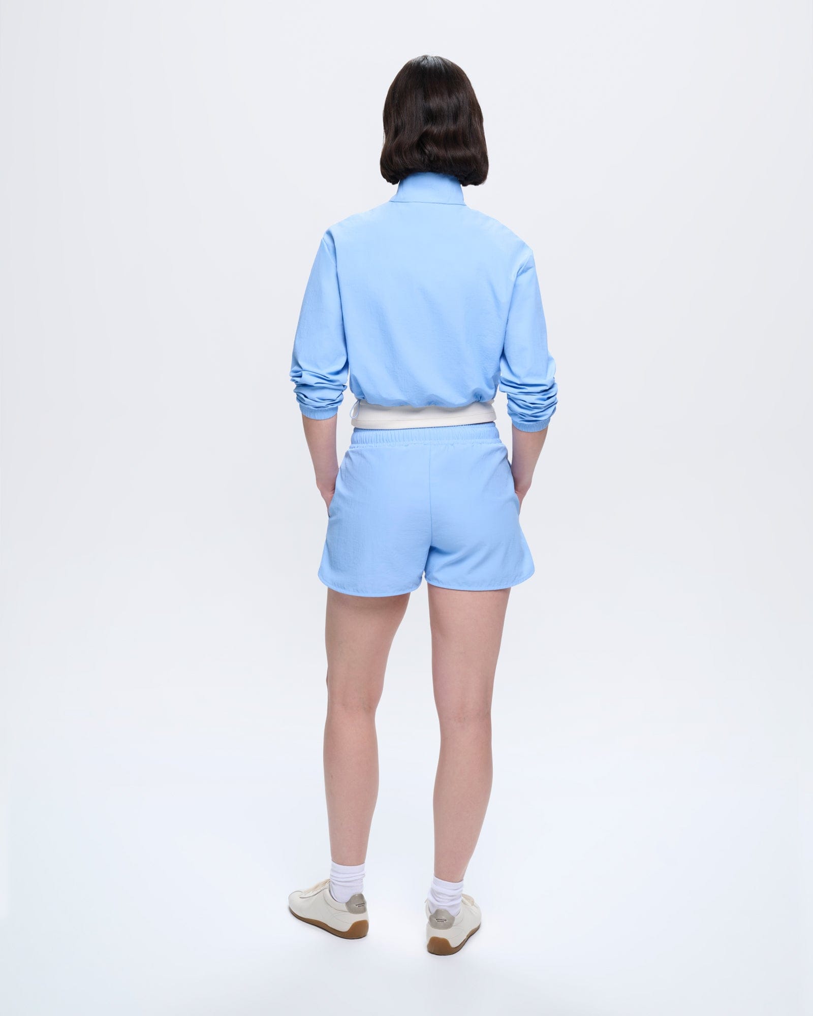 Womens Recycled Nylon Zip Up Jacket—Dewdrop Blue