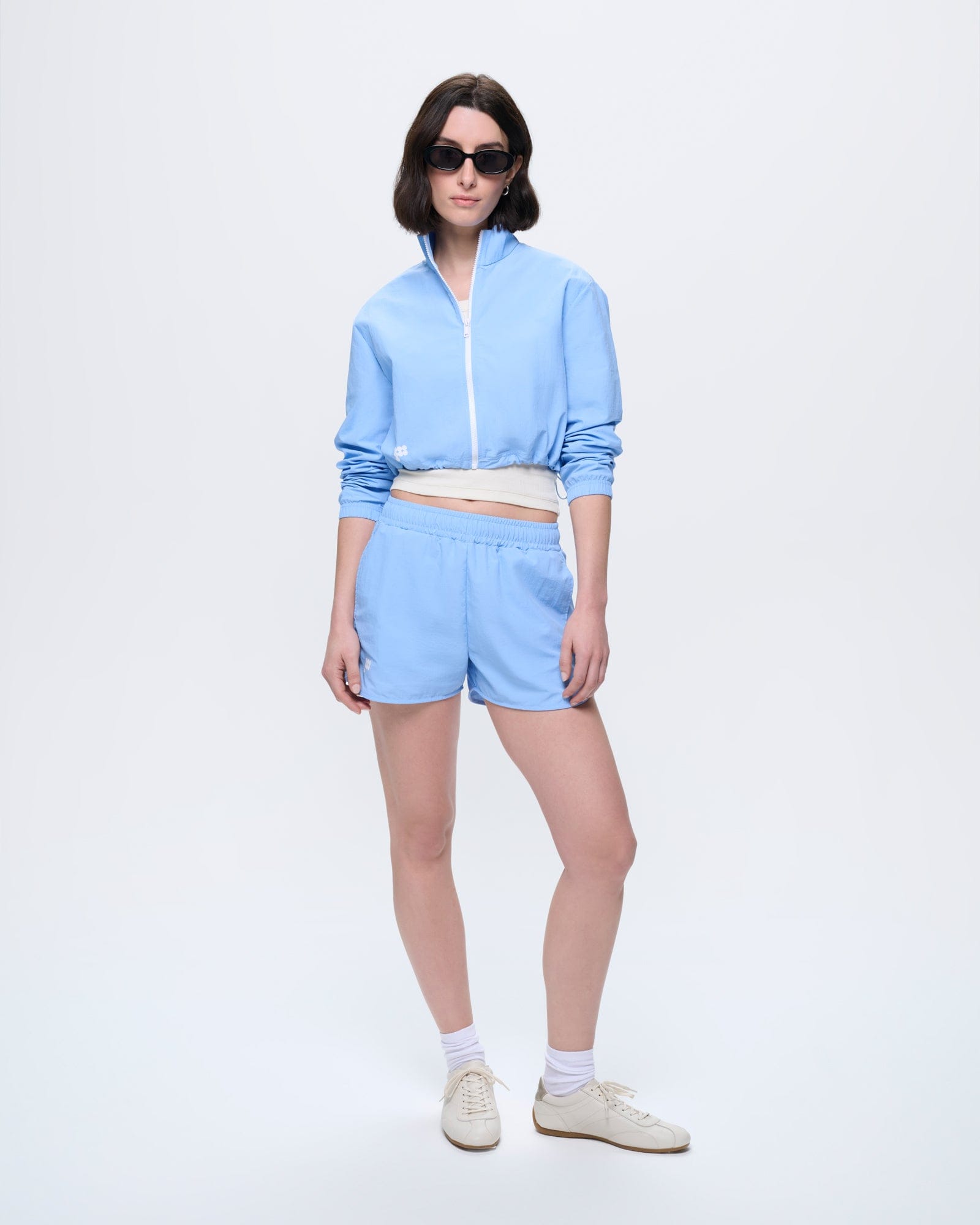 Womens Recycled Nylon Zip Up Jacket—Dewdrop Blue