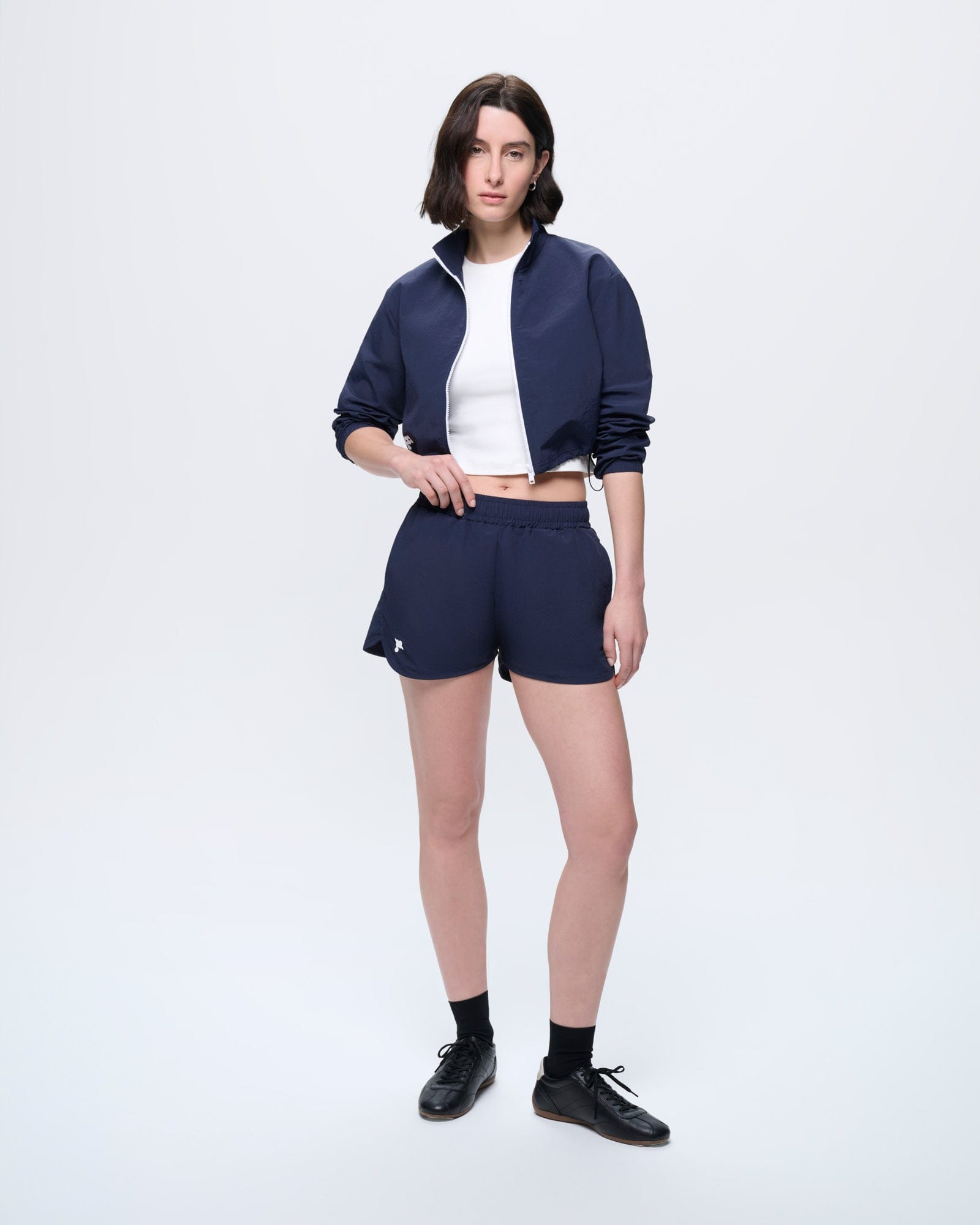 【ゆあ】digne完売品★sporty blouson navy Womens Recycled Nylon Zip Up Jacket—Granite Navy
