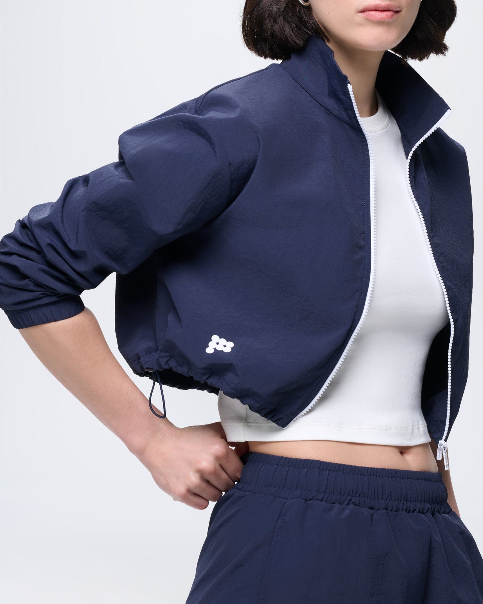 Max Mara ナイロンジャケット y2kネイビー ジップジャケット Padded, hooded jacket in water-repellent canvas, navy | Weekend