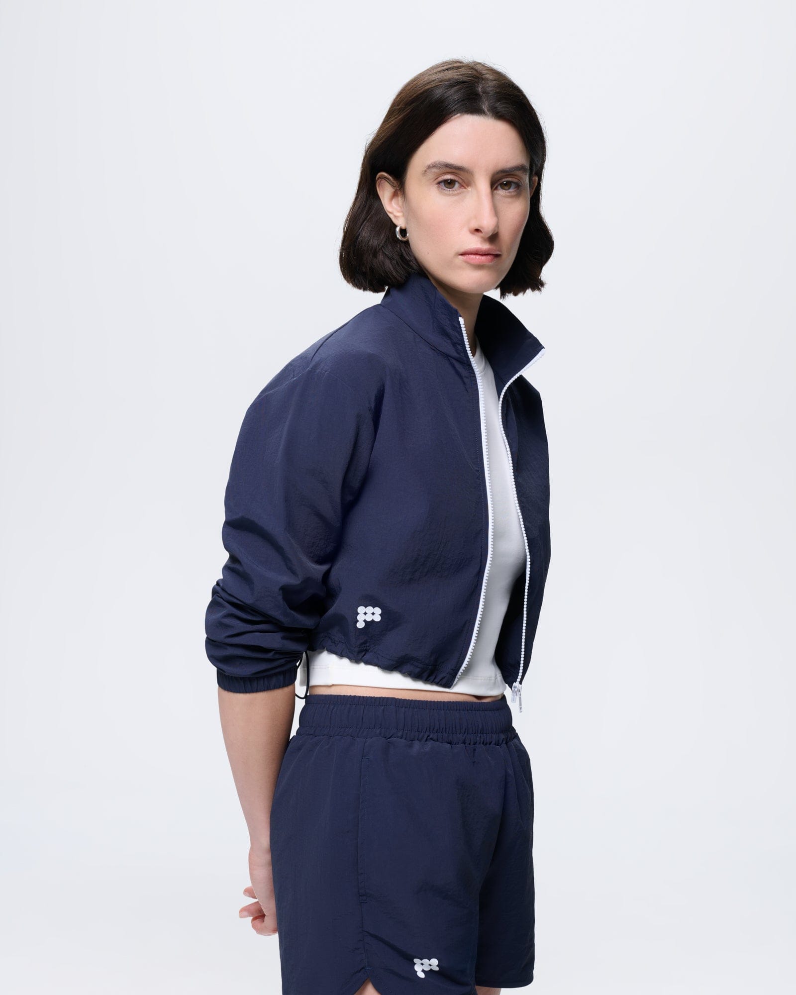 Max Mara ナイロンジャケット y2kネイビー ジップジャケット Padded, hooded jacket in water-repellent canvas, navy | Weekend