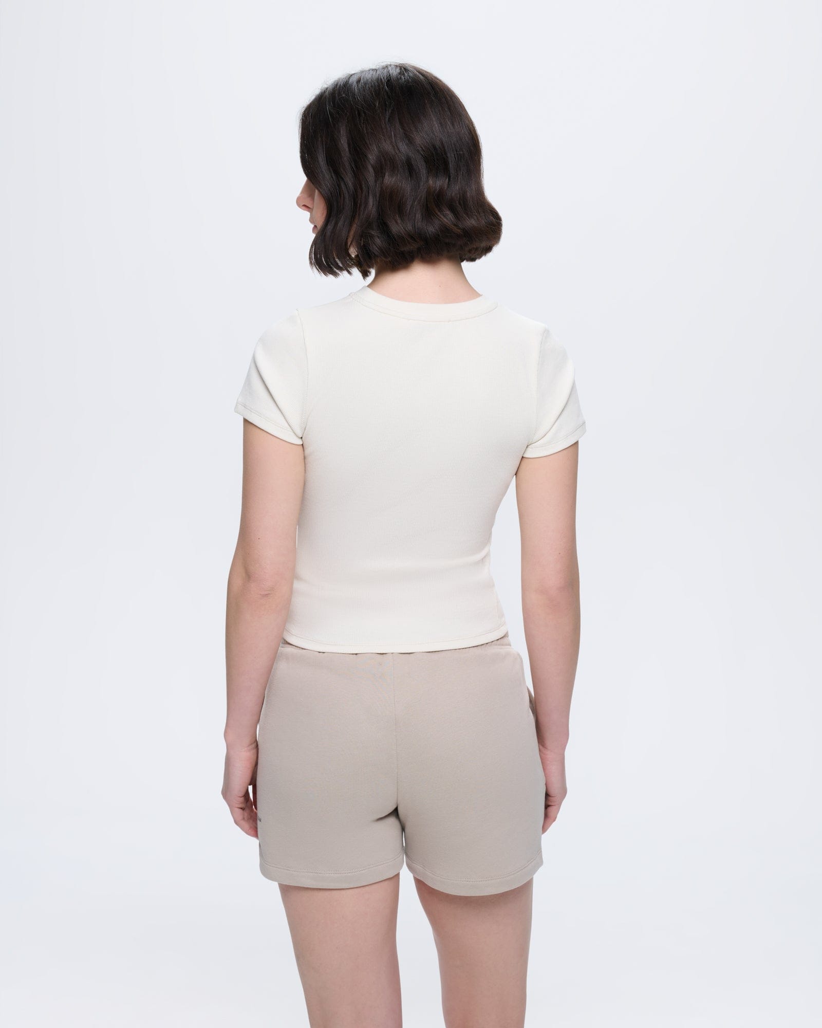 Womens Rib T-Shirt—Bone White