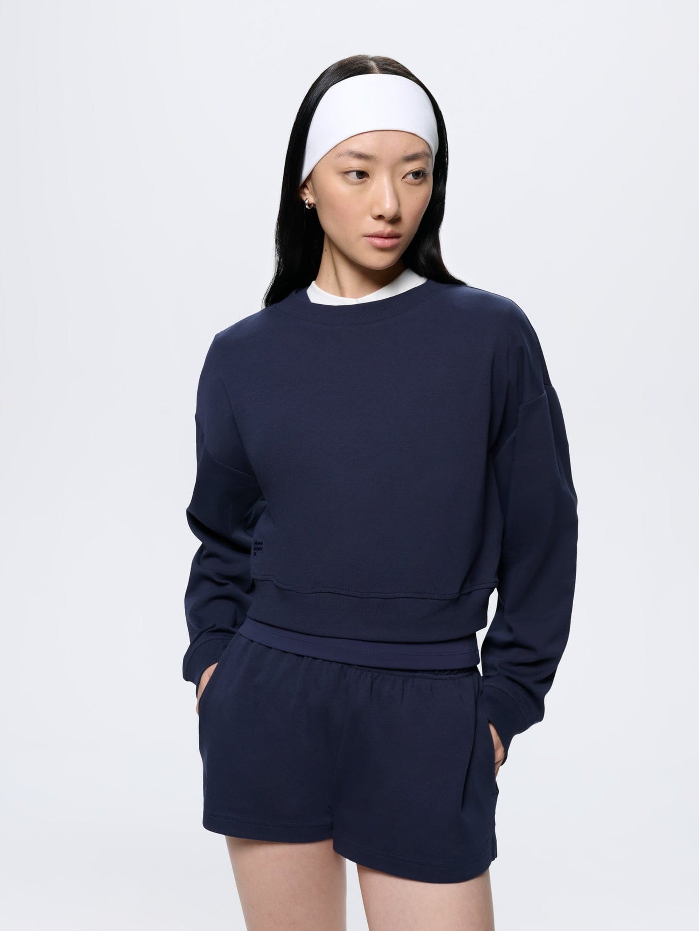 Womens Cropped Sweatshirt—Midnight Navy