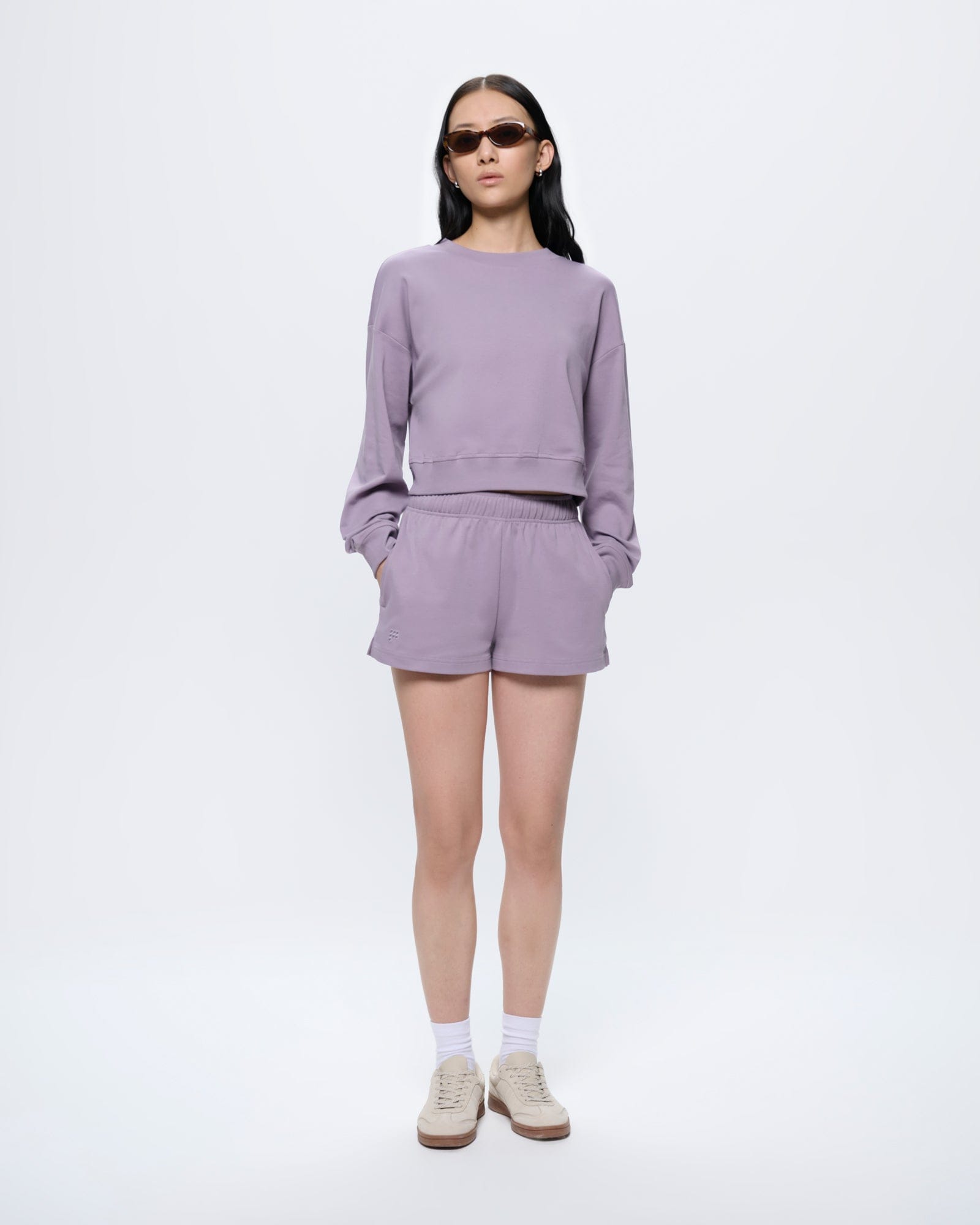 Womens Cotton Shorts—Dusty Mauve