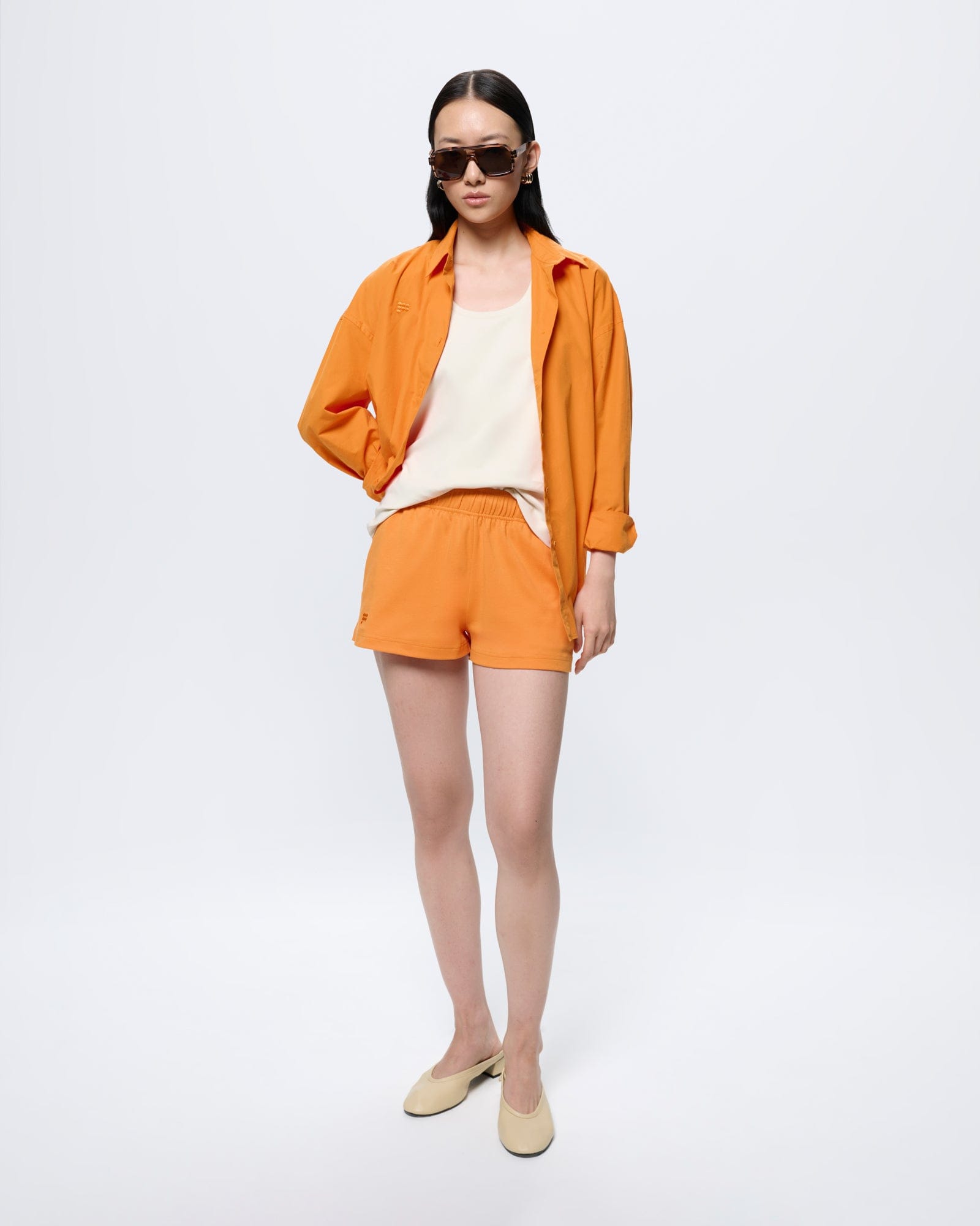 Womens Summer Shorts—Saffron Orange