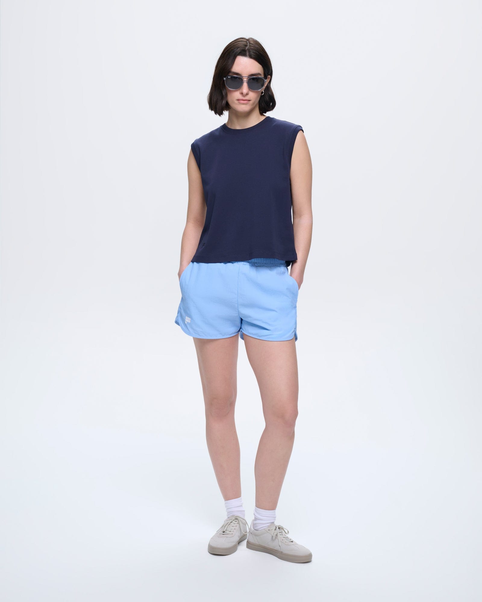 トップス SUMMER WOOL SLEEVELESS SHIRT Womens Sleeveless T-Shirt—Midnight Navy