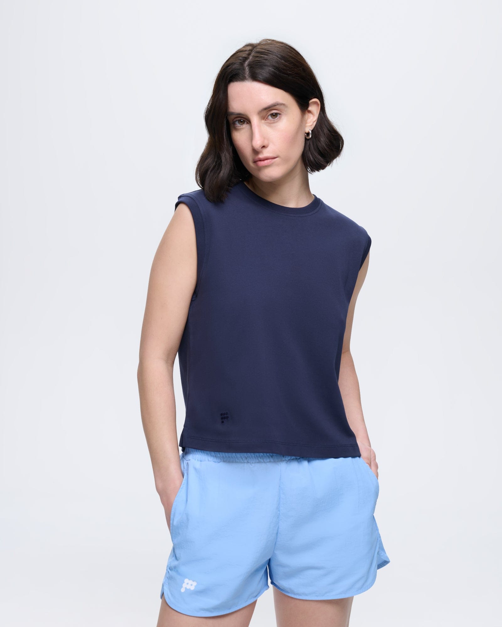 Womens Summer Sleeveless T-Shirt—Midnight Navy