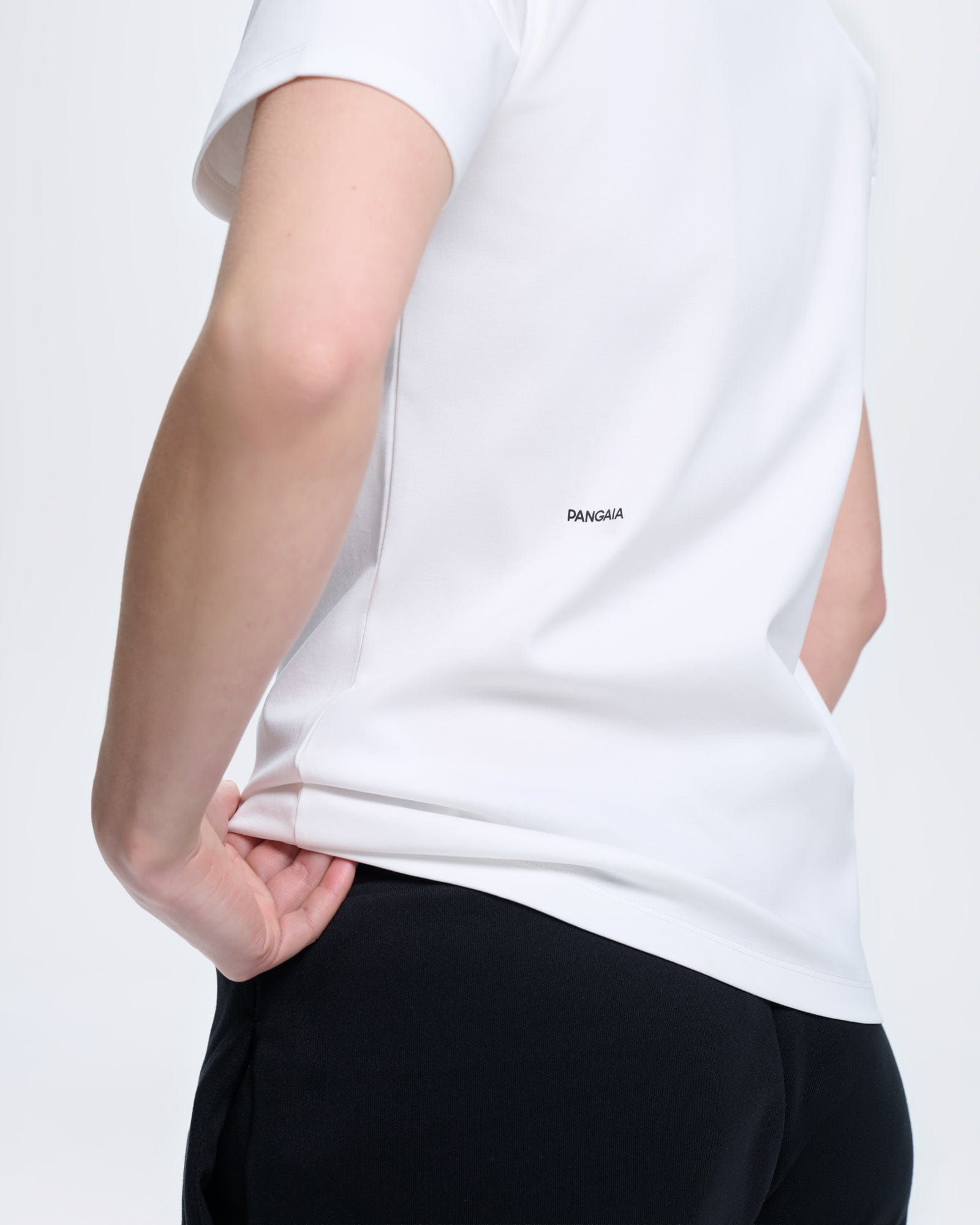 Womens Off-White Interlock T-Shirt, 100% organic cotton, regular fit, structured, short sleeve, soft texture, PANGAIA logo