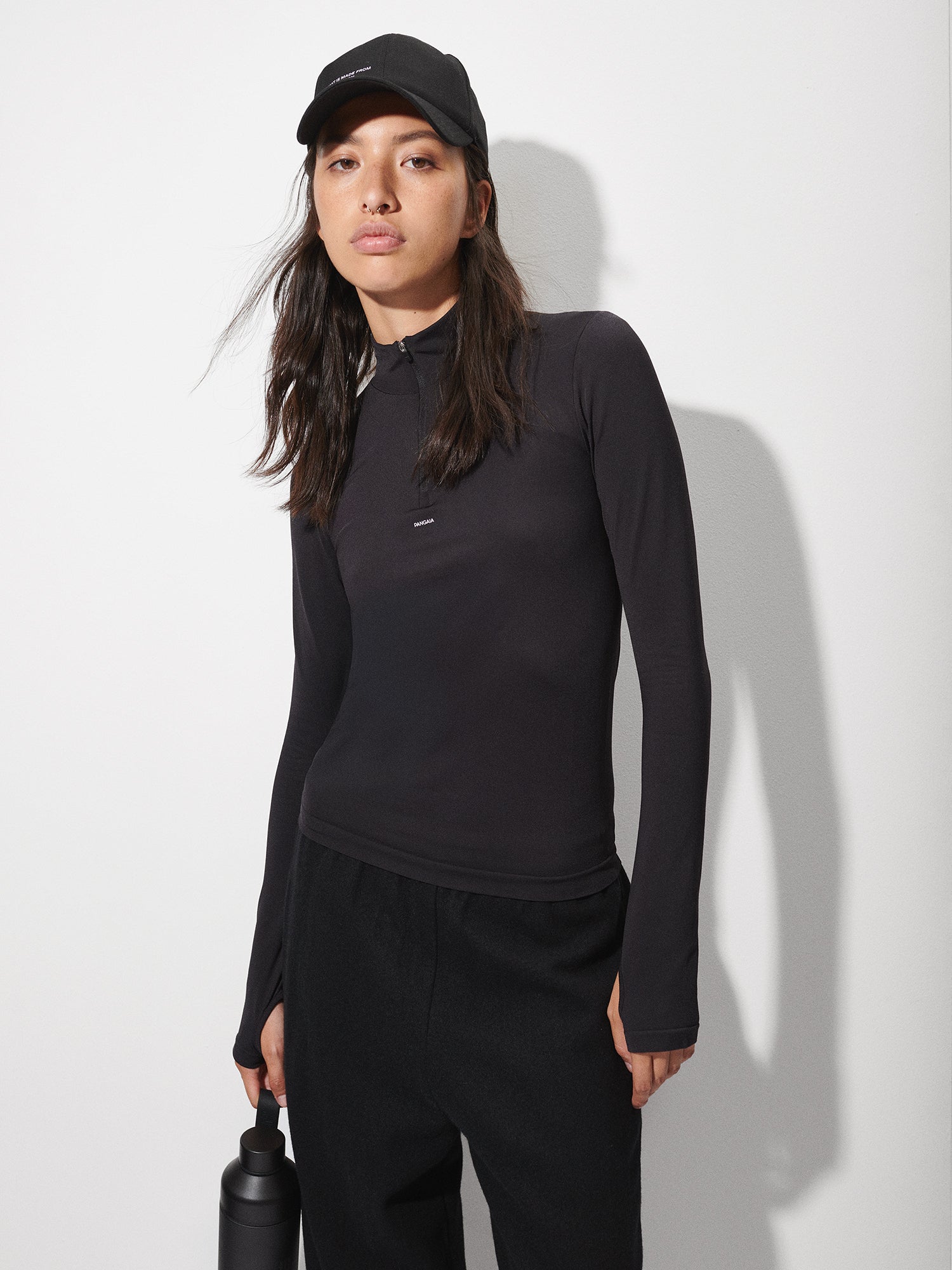 Womens Merino Wool & Silk Long Sleeve Top - Black – Slow Threads