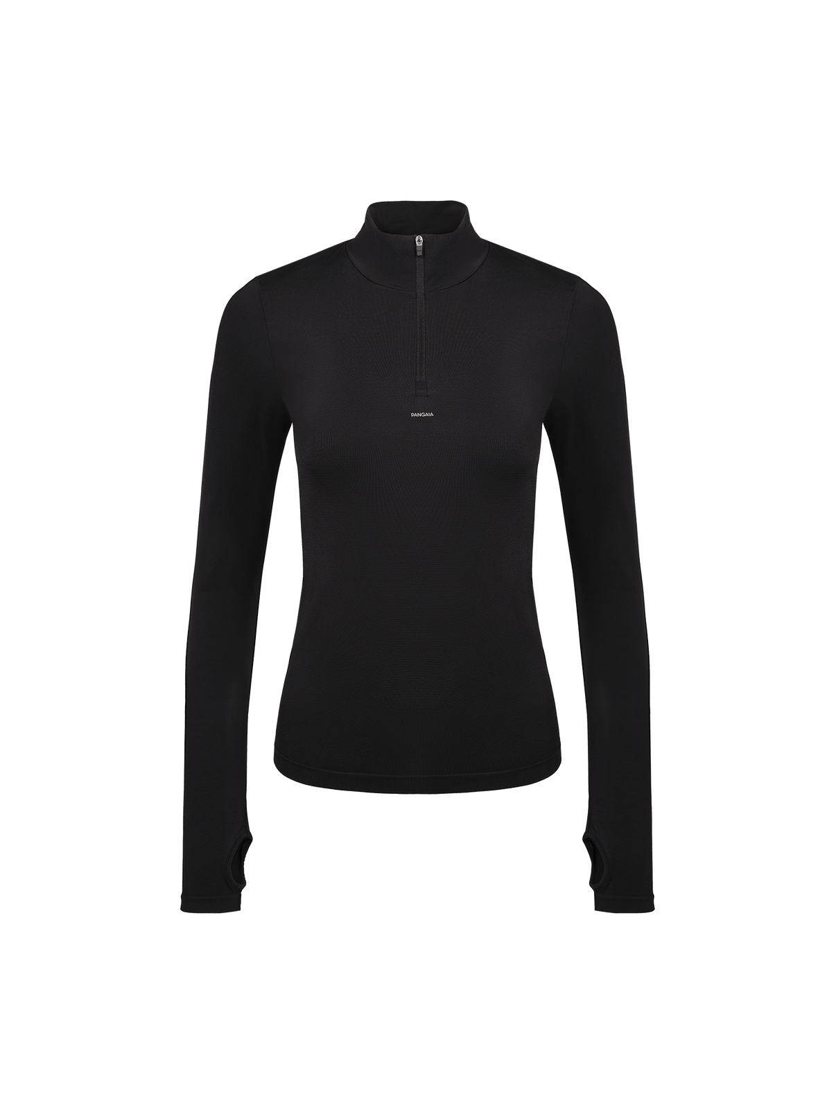 Women's Black Plant-stretch Zipped Long Sleeve Top | Pangaia