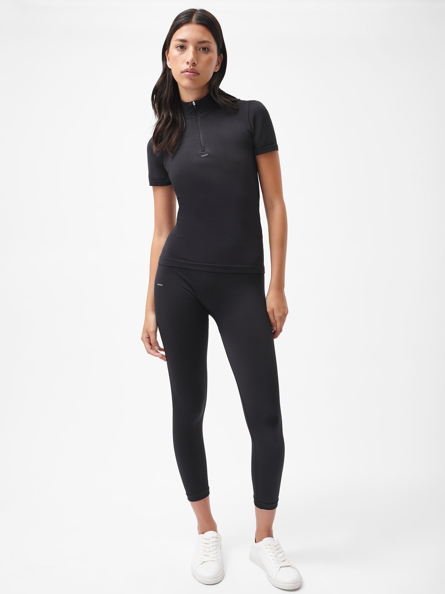 Womens-Active-Seamless-SS-Zip-Top-Black-female-4