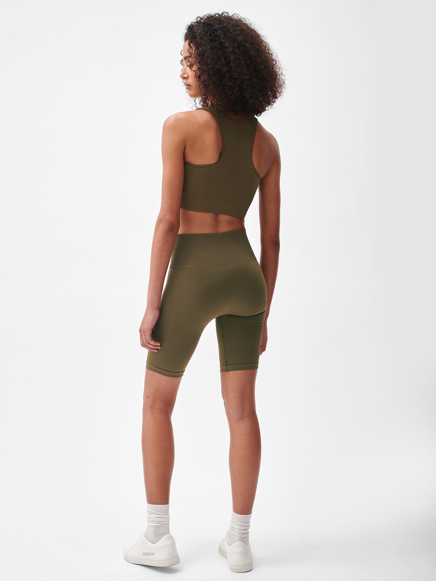 Womens-Active-Seamless-Shorts-Soil-Brown-Model-female-2