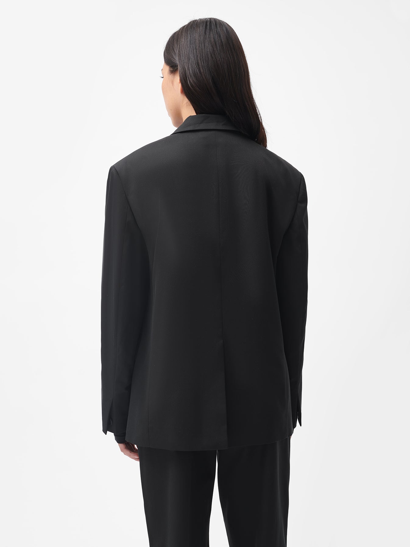 Women's Cotton Oversized Tailored Blazer - Black - Pangaia
