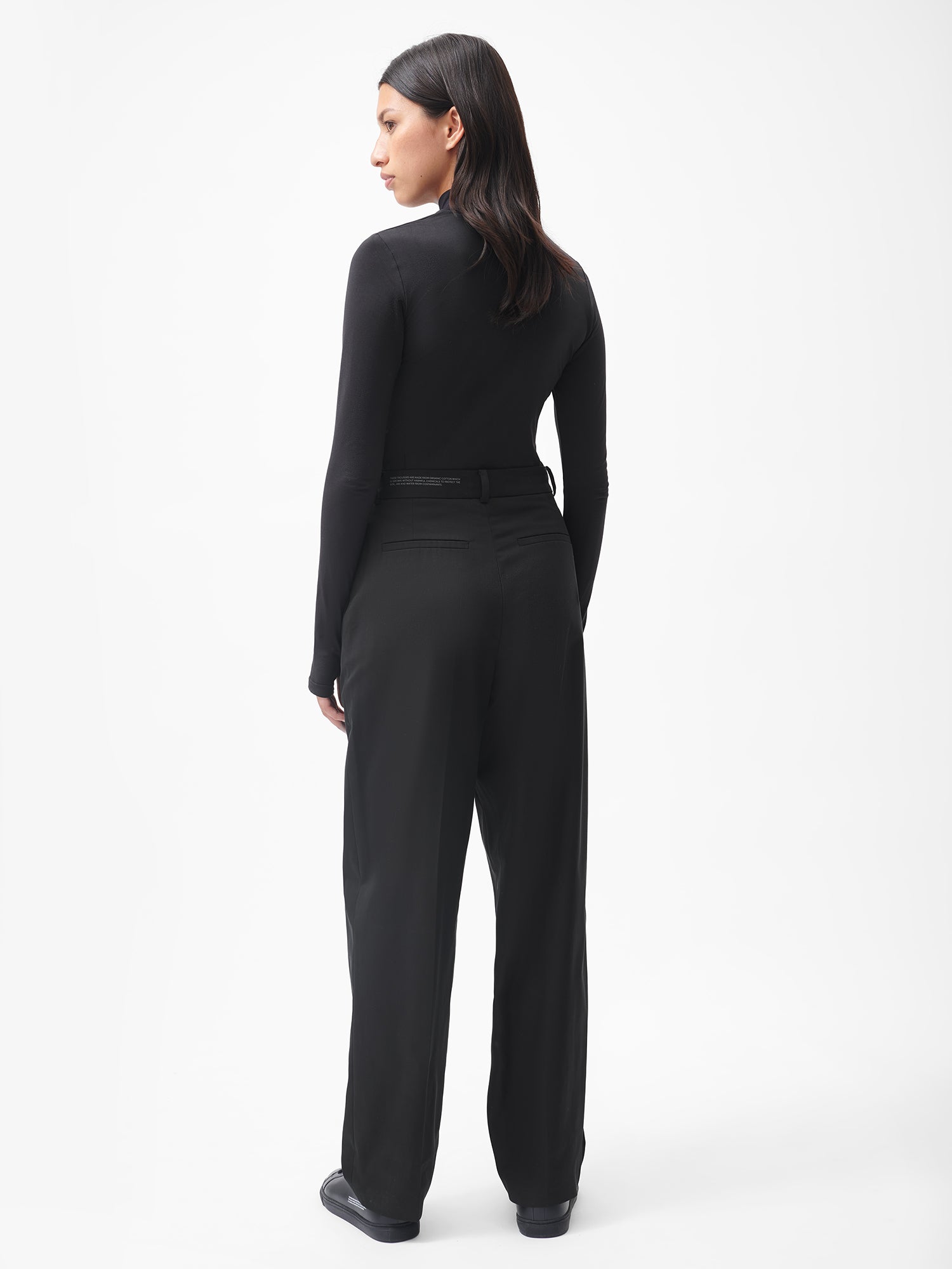 Women's Black Cotton Tailored Trousers | Pangaia