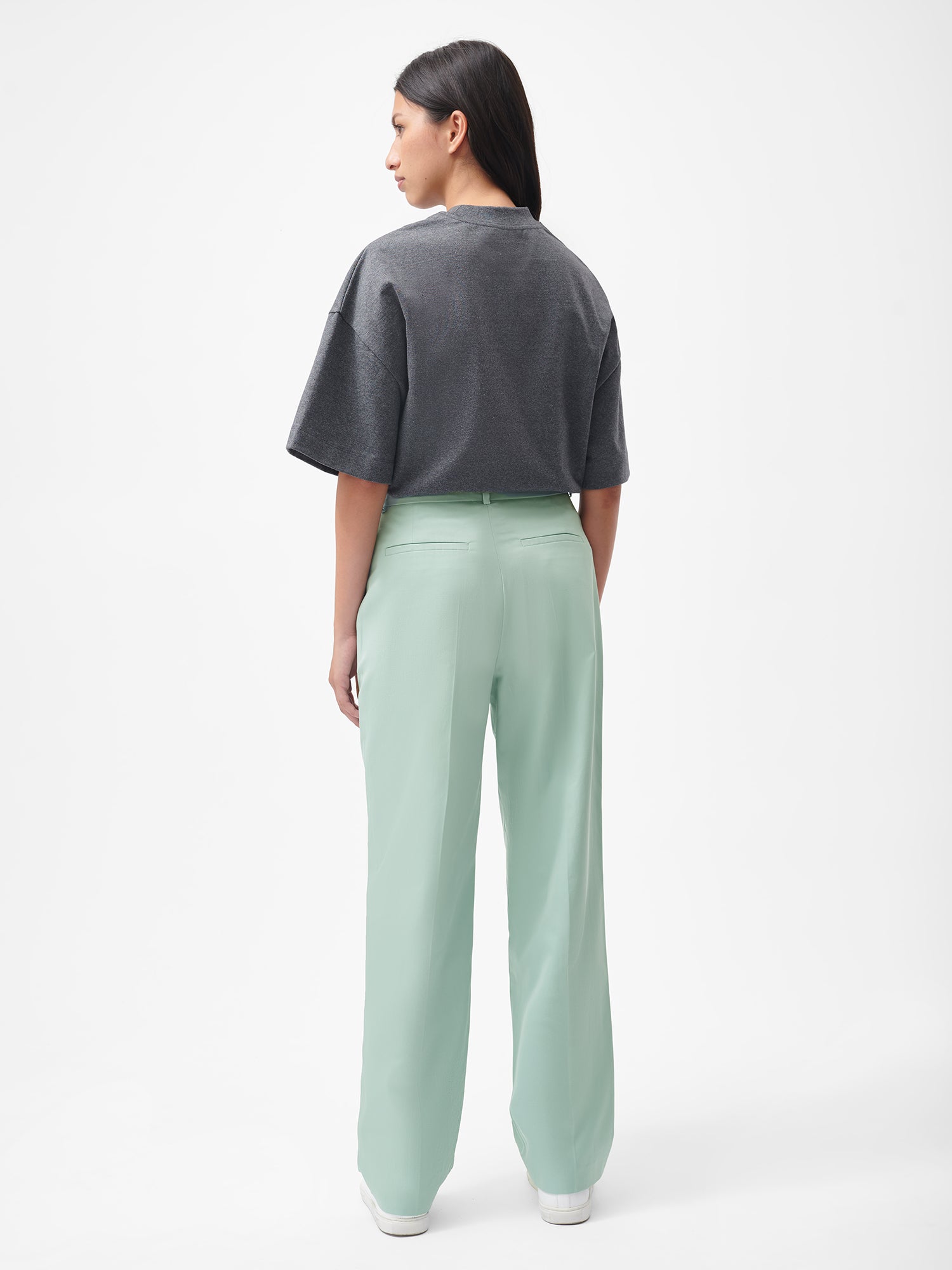 Buy SELVIA Teal Regular Fit Mid Rise Trousers for Women Online @ Tata CLiQ