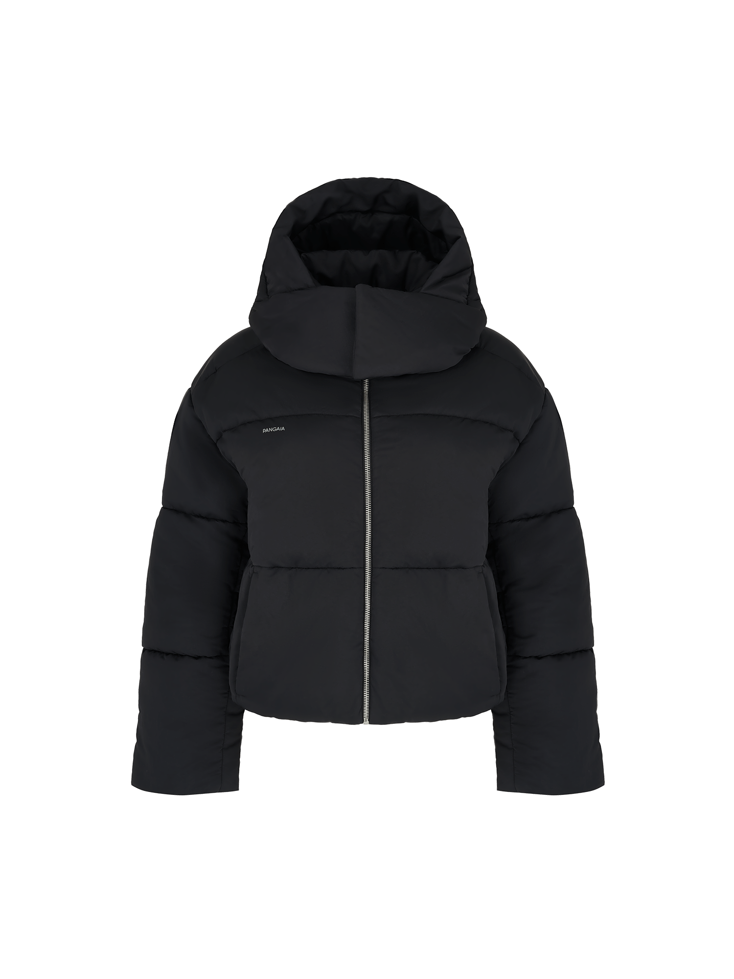 Women's Black Vegan Recycled Nylon Cropped Puffer PANGAIA