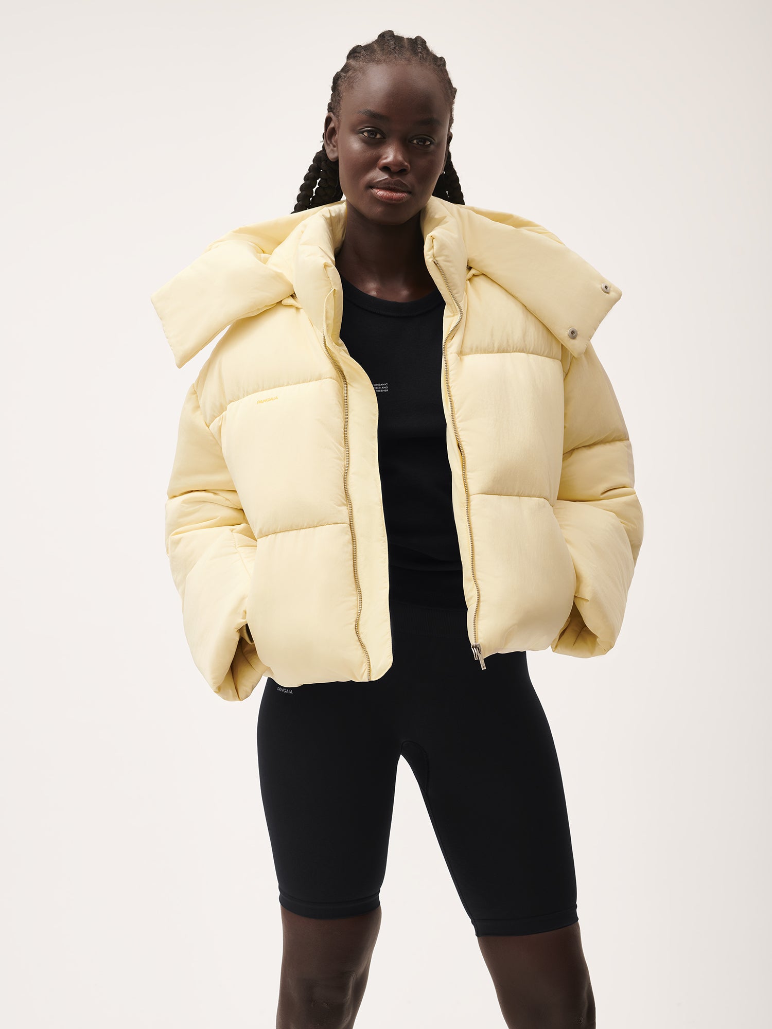 Women’s Flower-warmth Recycled Nylon Cropped Puffer - Rind Yellow - Pangaia