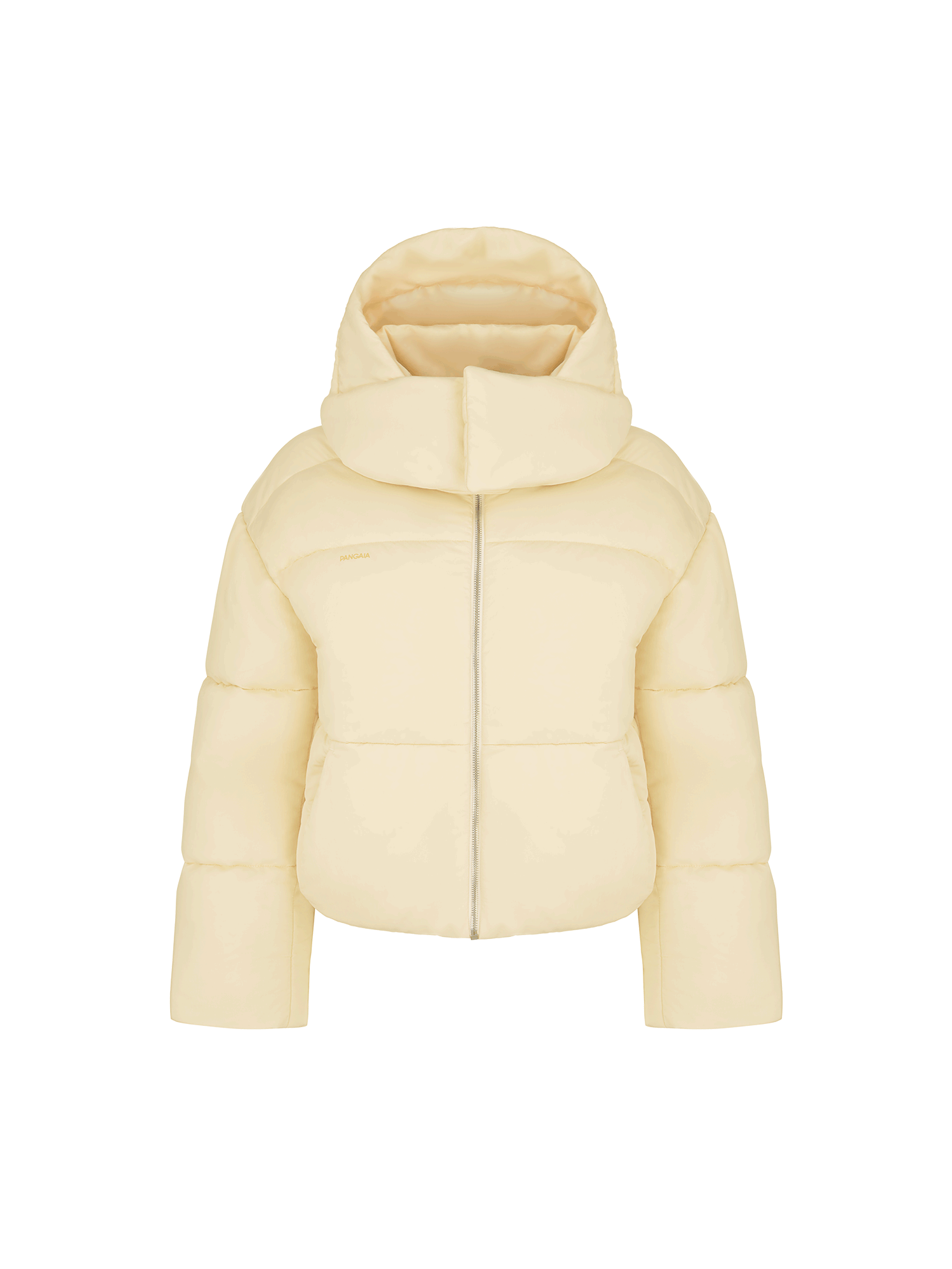 Women's Yellow Vegan Recycled Nylon Cropped Puffer PANGAIA