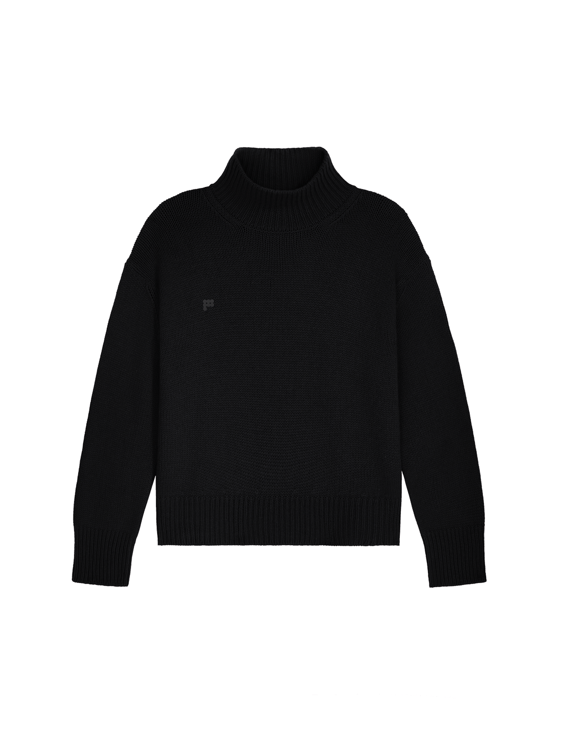 Women's Black Recycled Cashmere Turtleneck Sweater | Pangaia