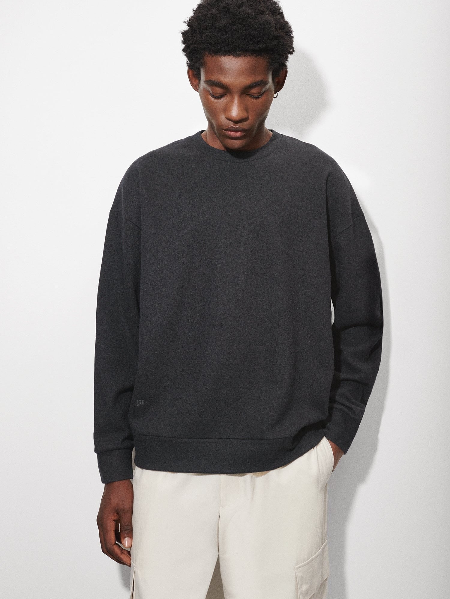 Black Crew Neck Oversized Sweater Oversized Sweater And Shirt Men