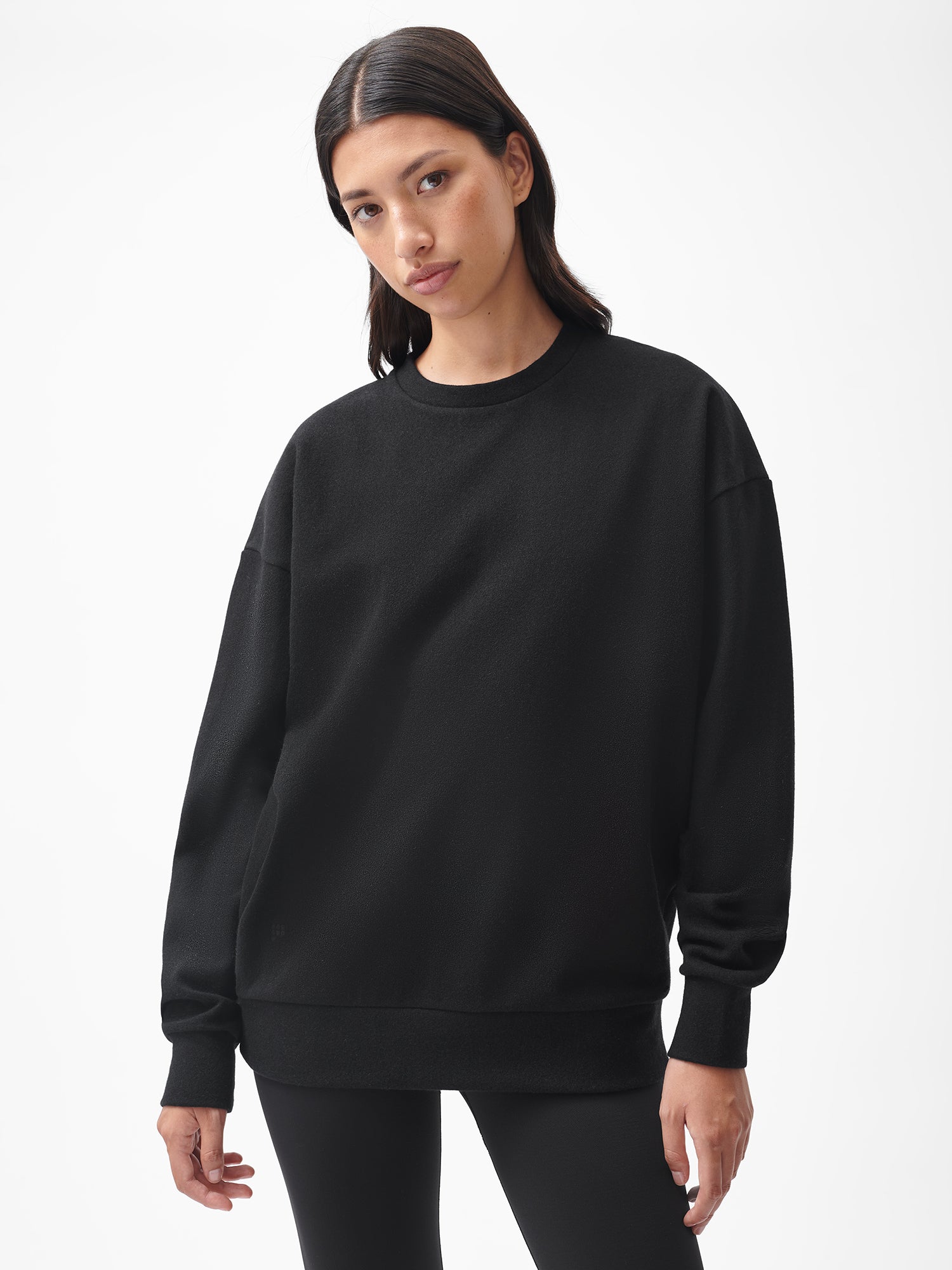 Recycled Wool Jersey Oversized Sweater - Black - Pangaia