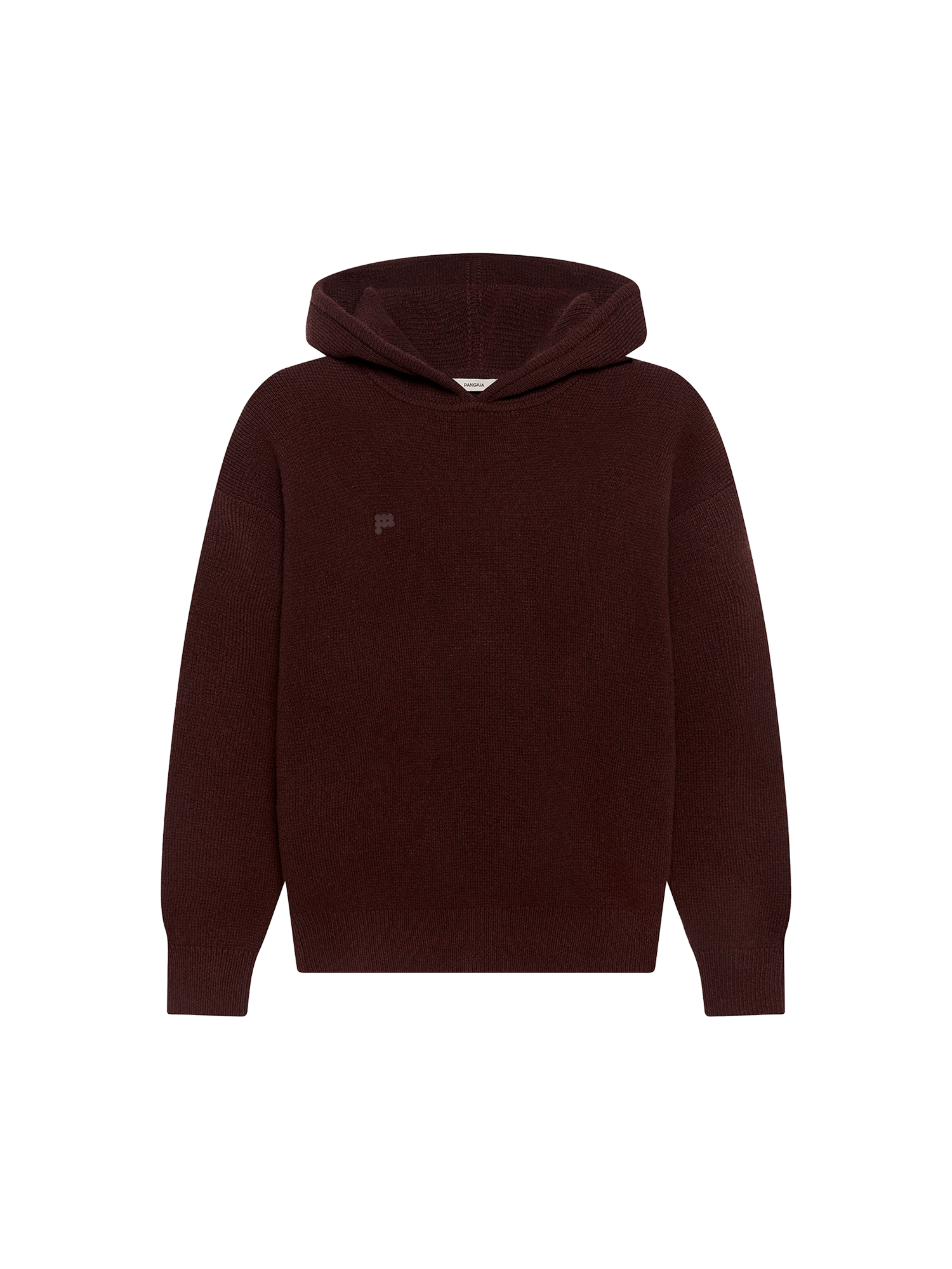 Womens Recycled Cashmere Hoodie—Dark Burgundy