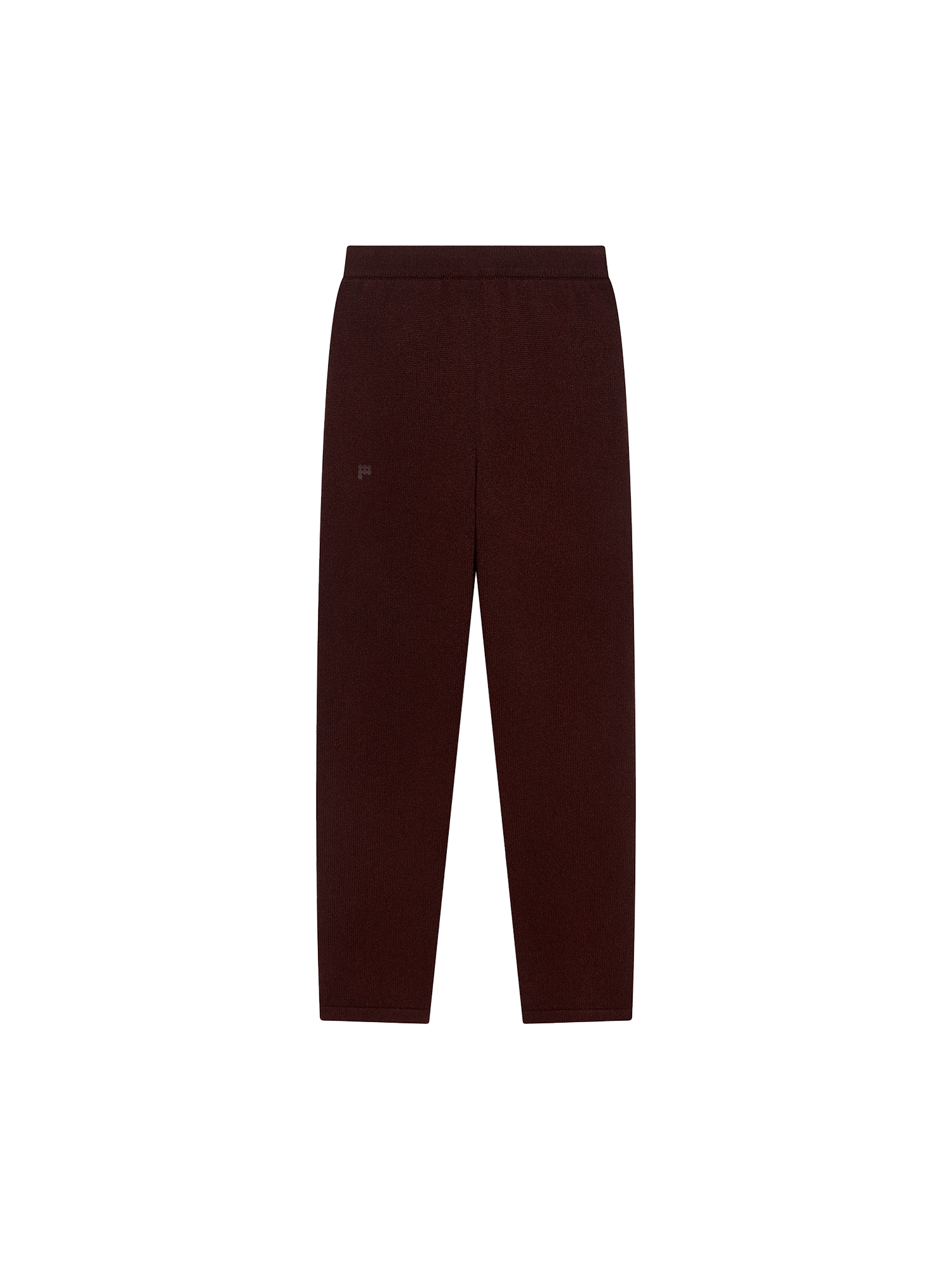 Womens Recycled Cashmere Tapered Track Pants—Dark Burgundy