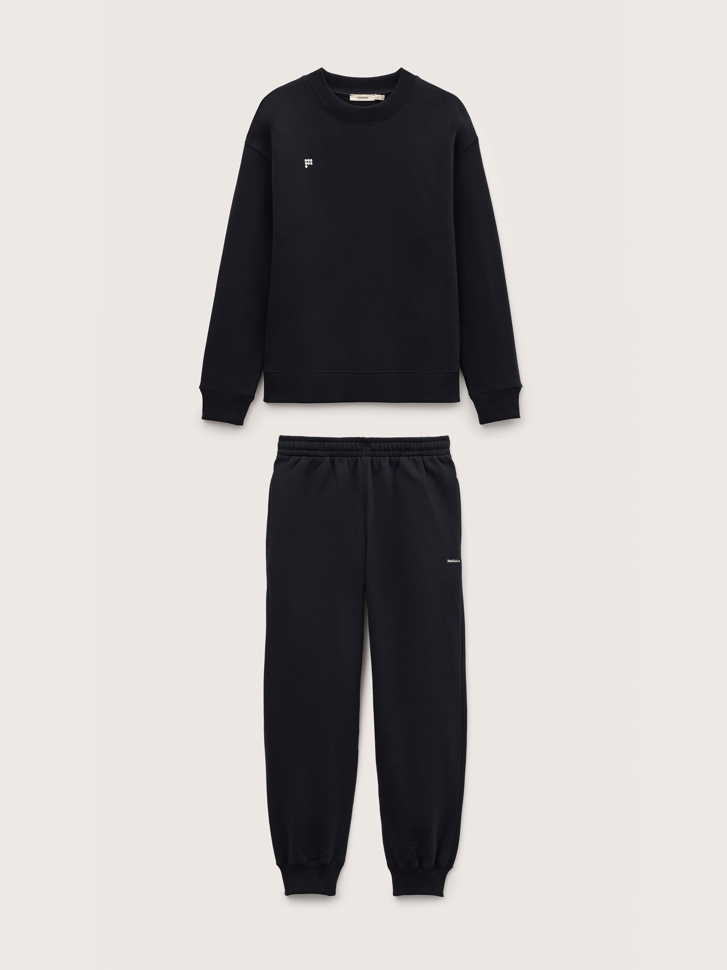 Mens Heavyweight Sweatshirt and Track Pants Set—Black