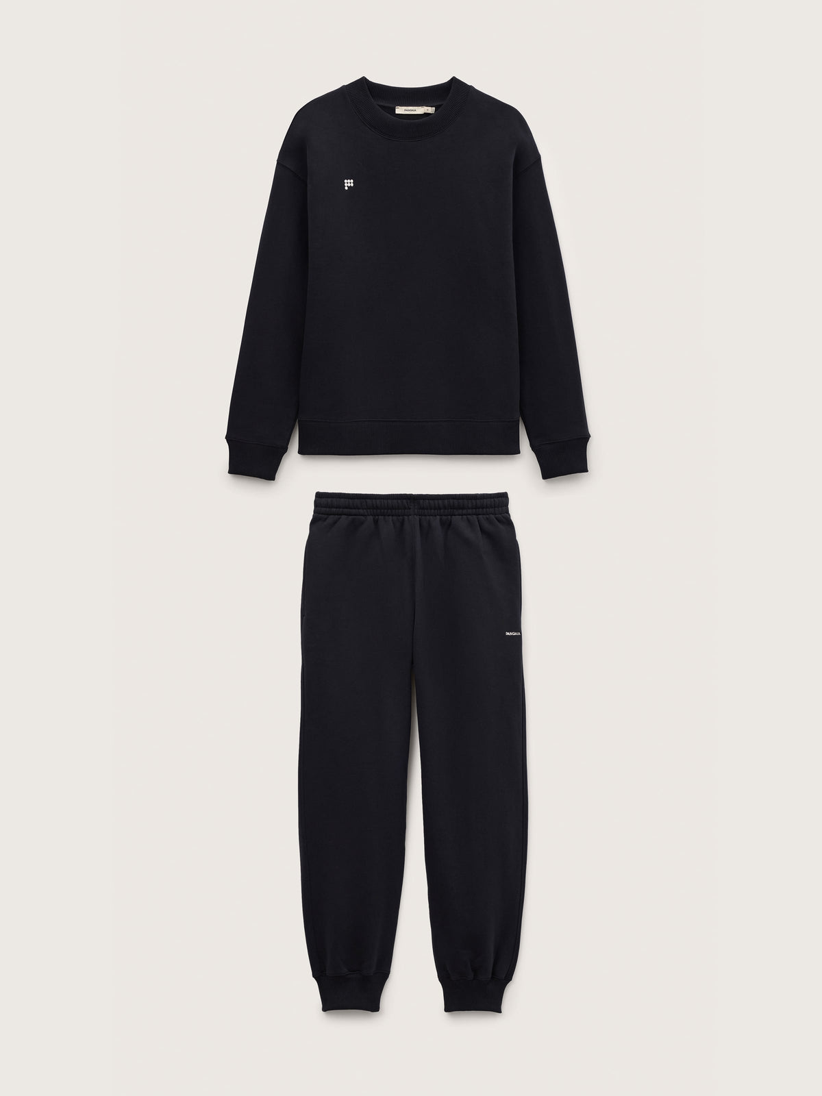 Mens Heavyweight Sweatshirt and Track Pants Set—Black