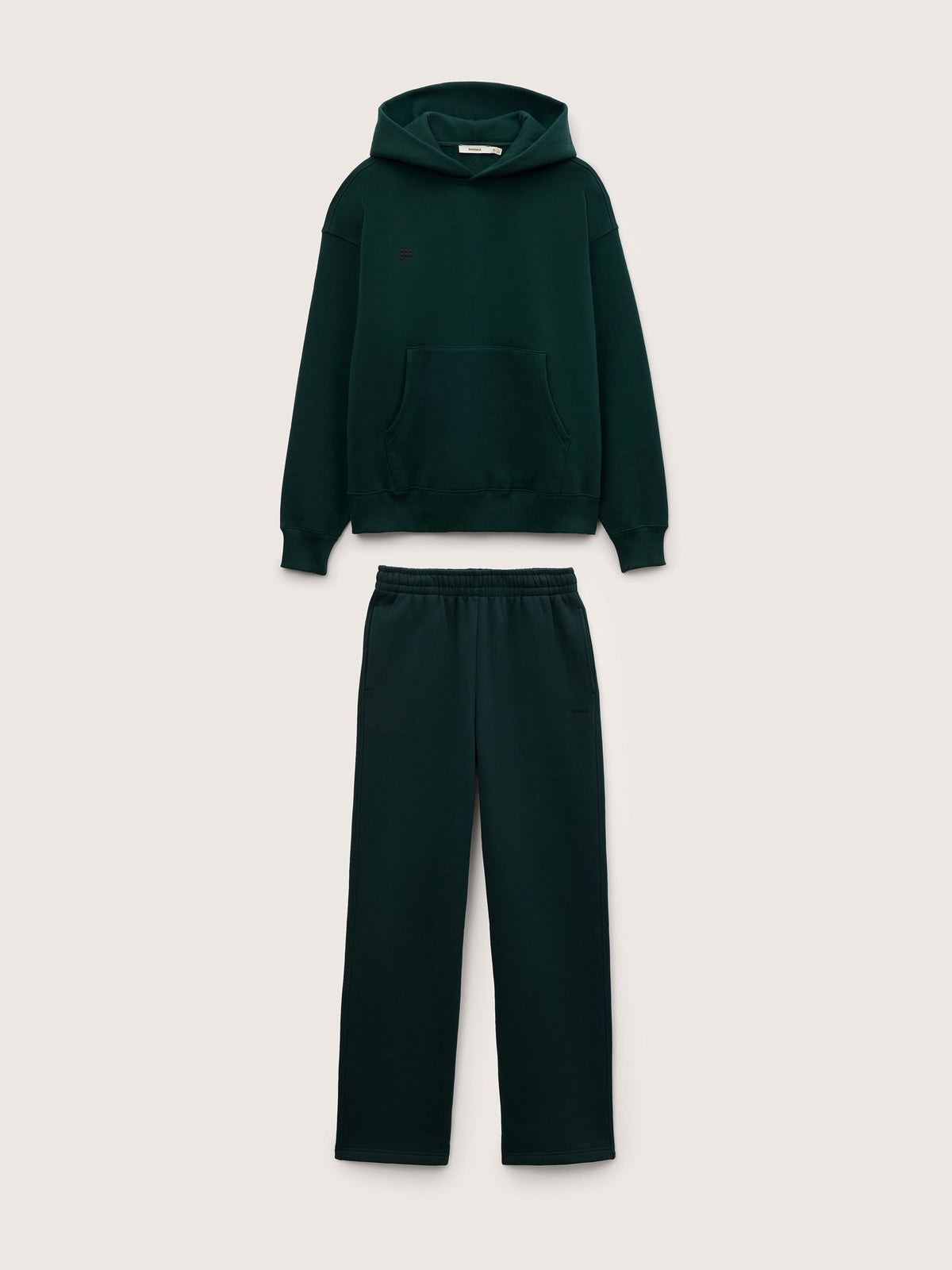 Mens Heavyweight Hoodie and Straight Leg Track Pants Set—Depth Green