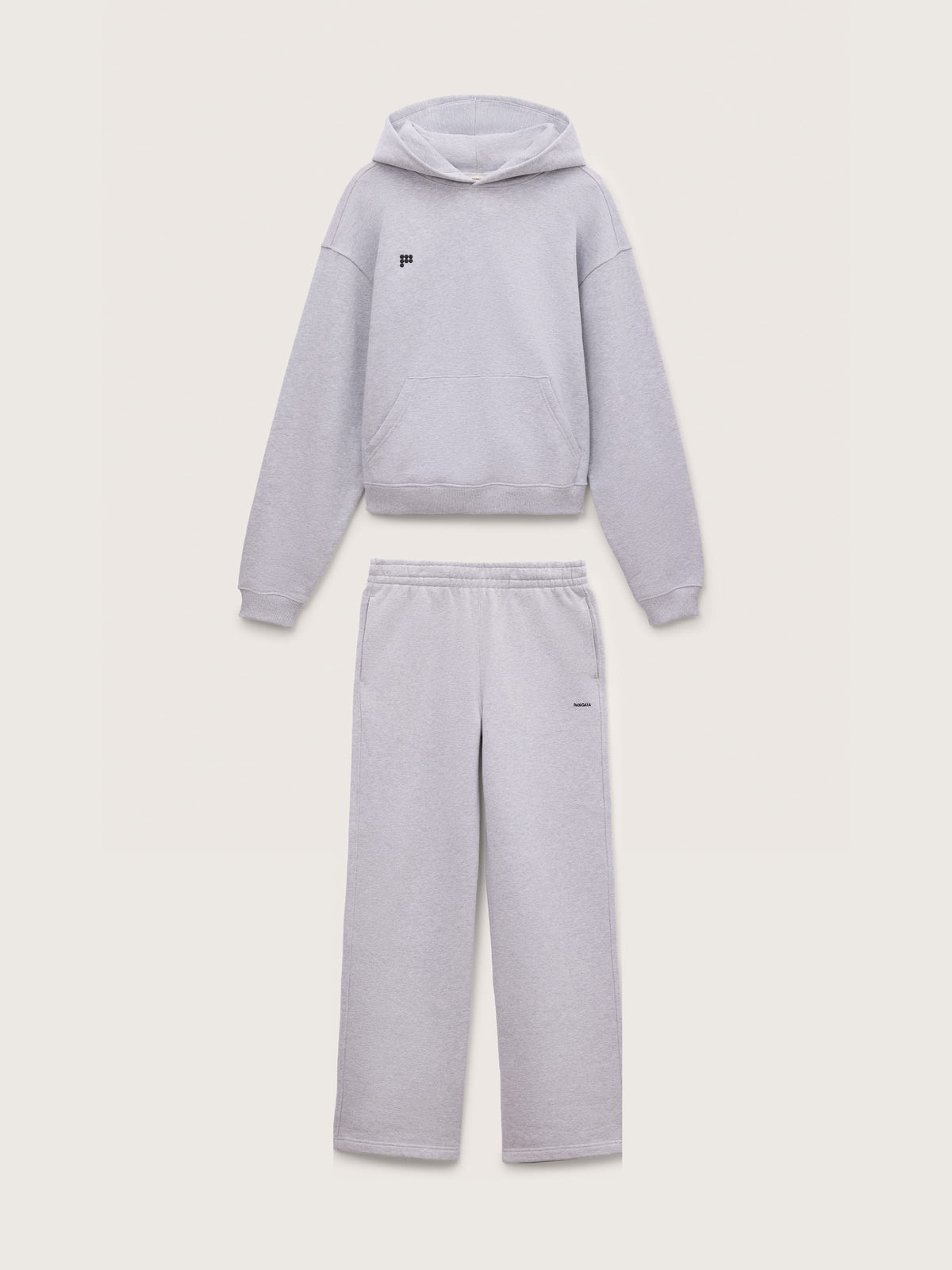 Womens Heavyweight Hoodie and Straight Leg Track Pants Set—Grey Marl