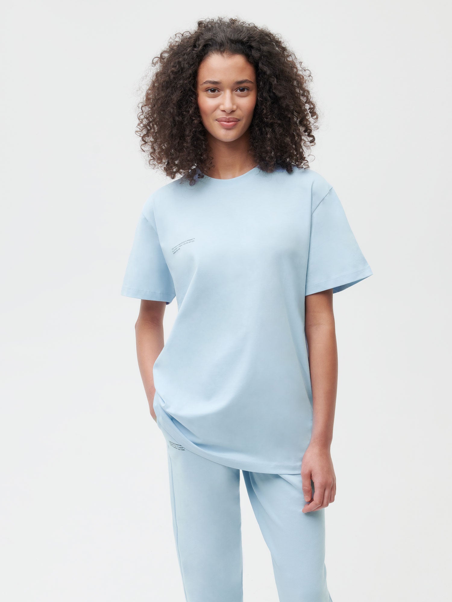 Organic Cotton T Shirt Baby Blue Female